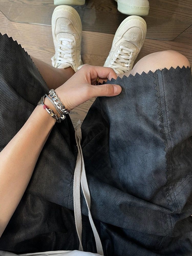 Japanese Brand × Vintage Outdoor retro washed pu leather zig-zag hem baggy shorts Size US 32 / EU 48 - 3 Thumbnail