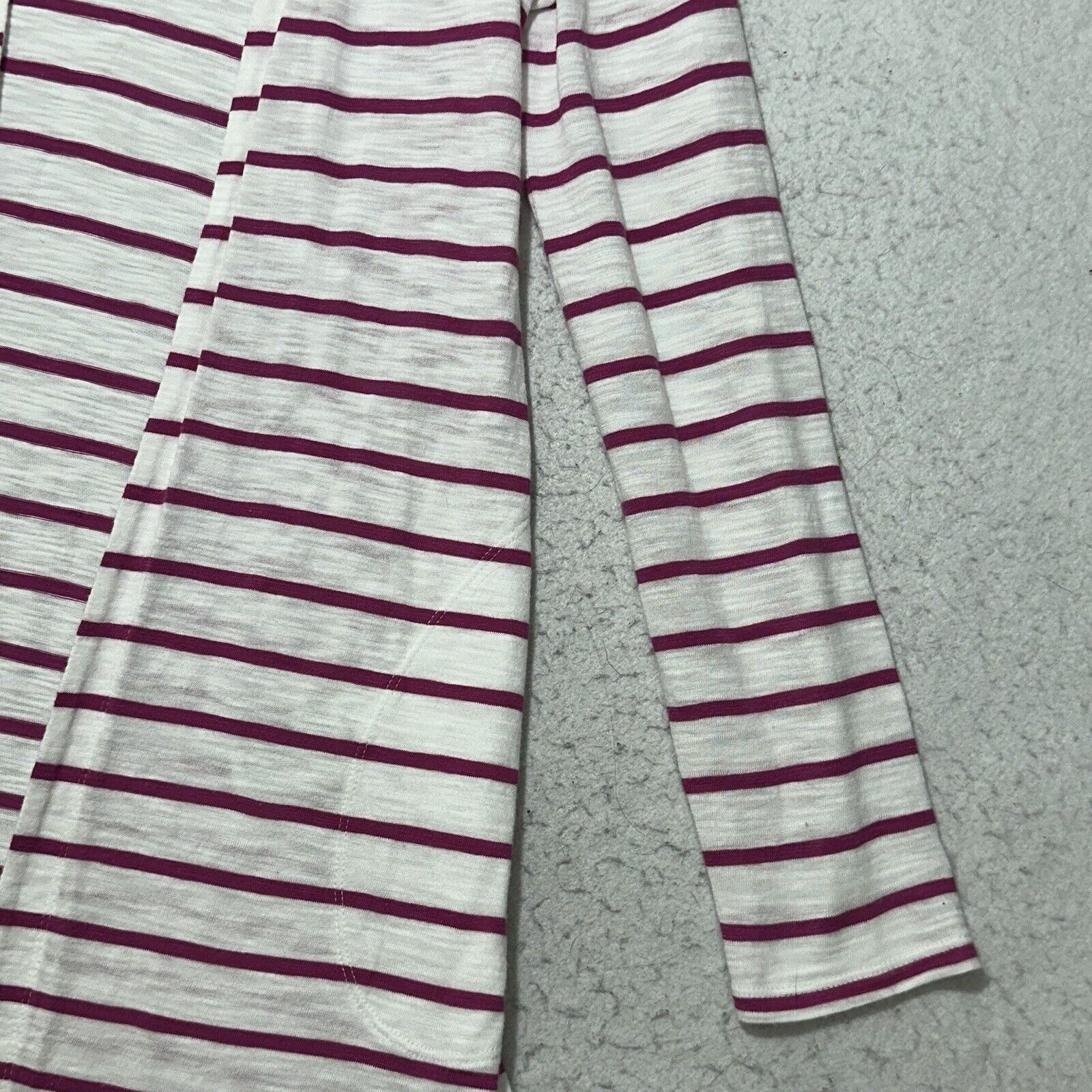 Chicos Chico's Small Cardigan Open Front Sweater White Pink Striped Size S / US 4 / IT 40 - 6 Thumbnail
