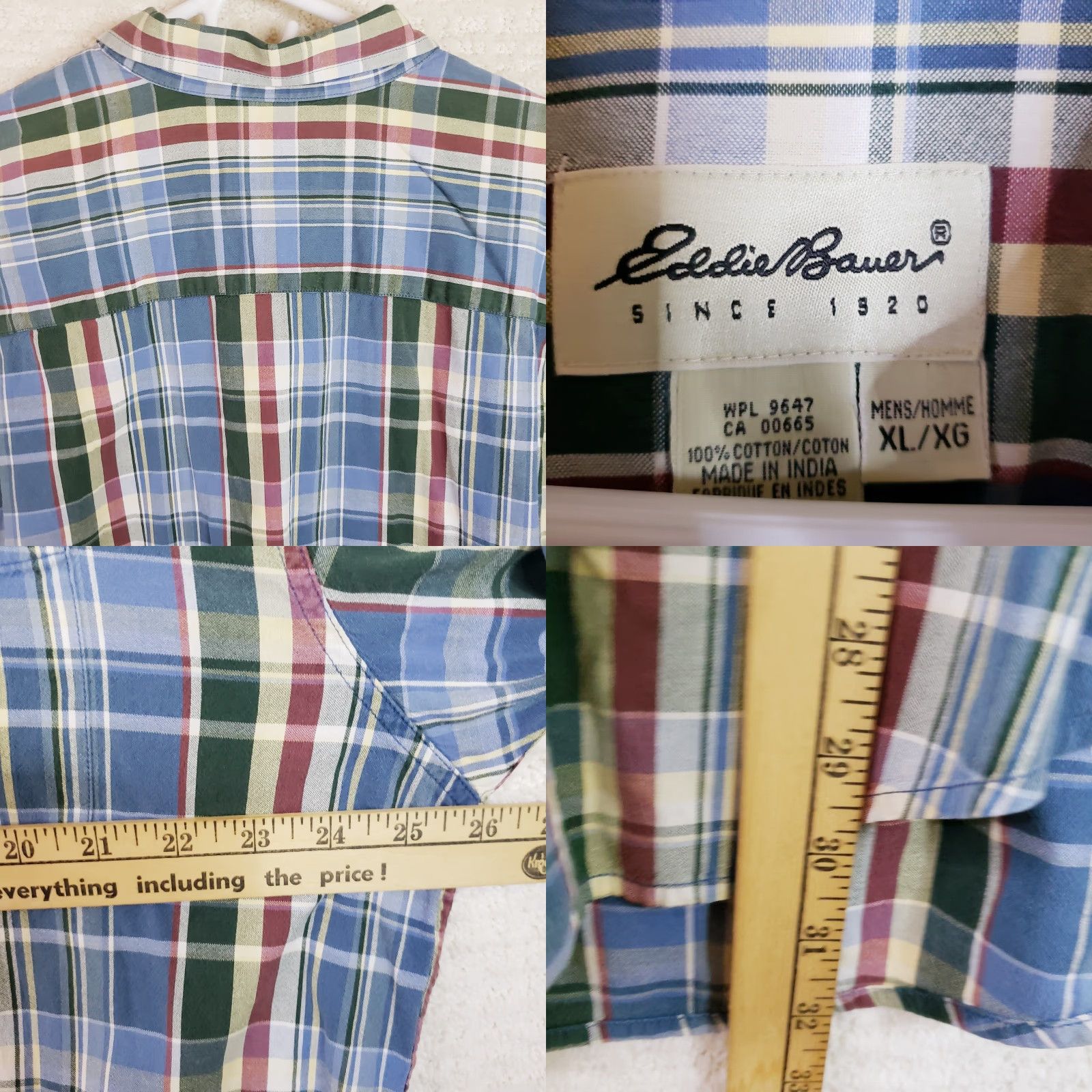 Eddie Bauer Eddie Bauer Shirt Mens XL Multicolor Plaid Short Sleeve Button Up Cotton Outdoor Regular Fit Mens XL Multicolor Plaid Short Sleeve Button-Up Shirt Size US XL / EU 56 / 4 - 8 Thumbnail