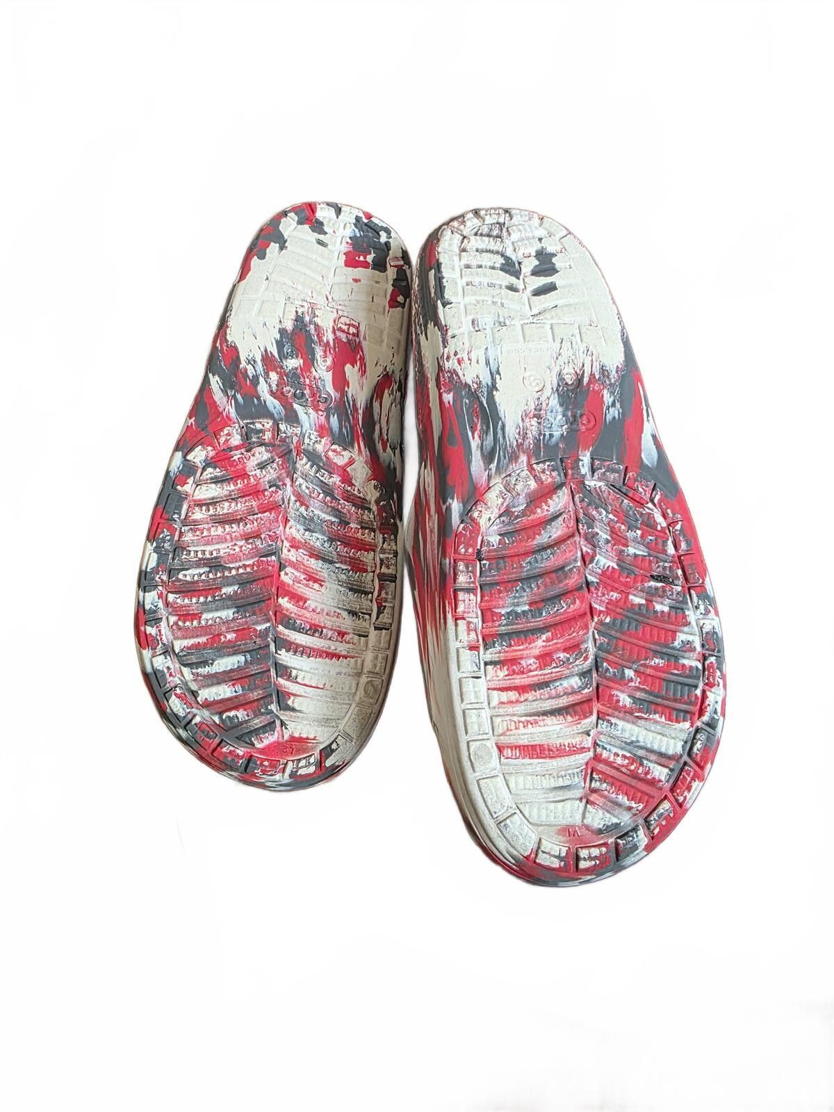 Crocs Crocs Red White Gray Tie-Dye Slide Sandals Comfortable M6 W8 Size US 6 / EU 39 - 7 Thumbnail