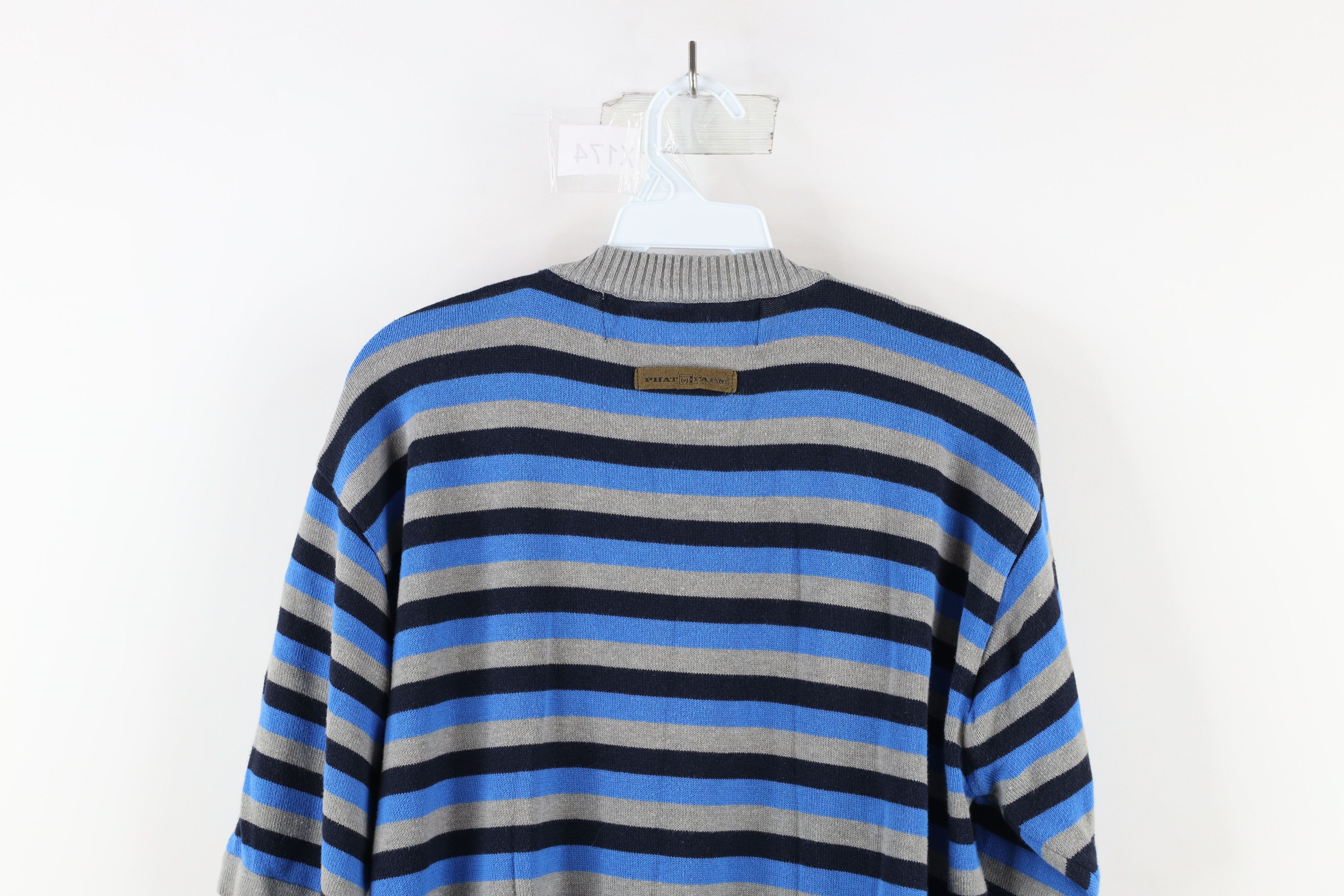 Phat Farm × Vintage Vintage Phat Farm Fit Striped Knit Short Sleeve Sweater Size US L / EU 52-54 / 3 - 9 Thumbnail