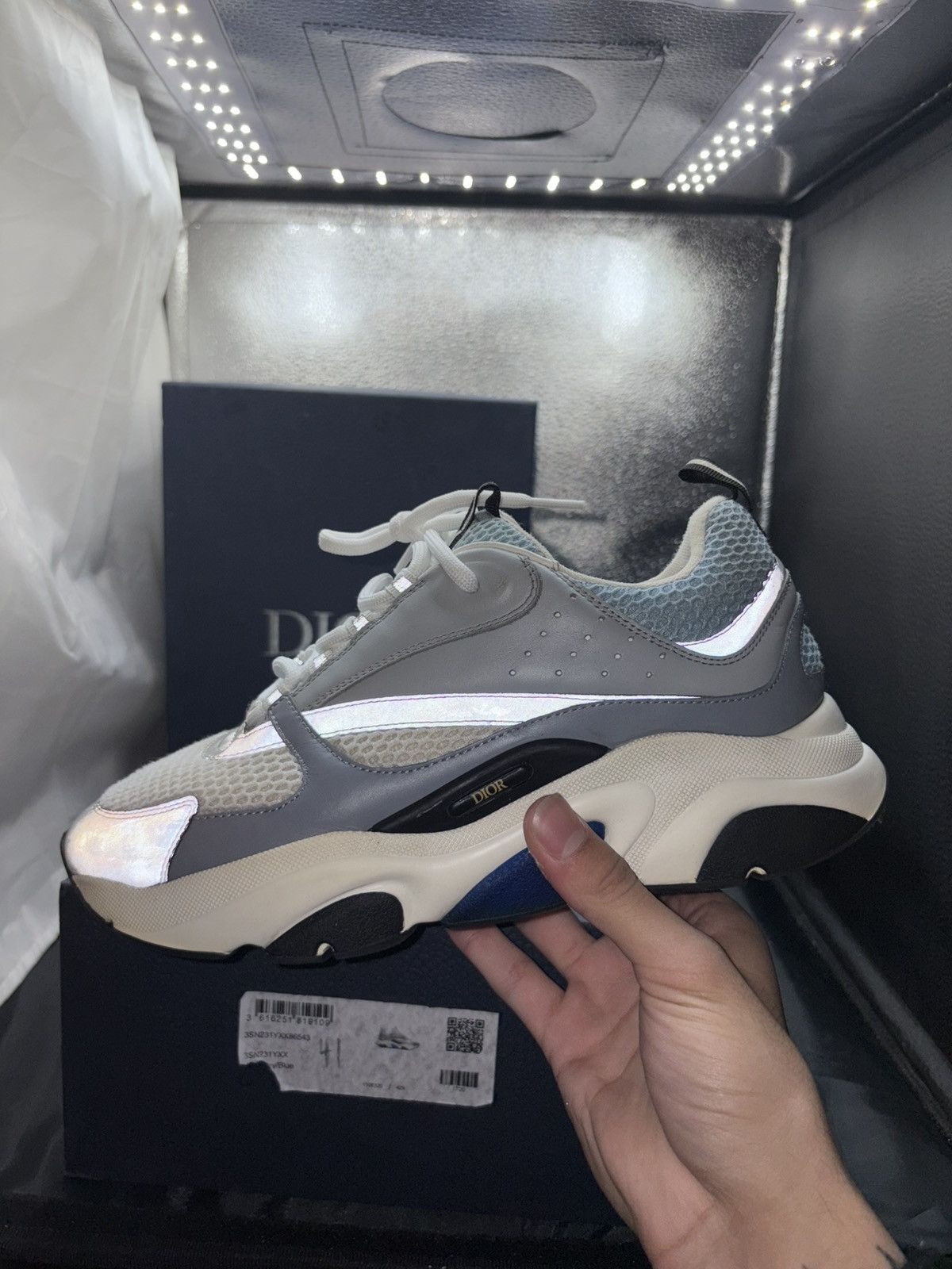 Dior Dior B22 White Blue Size US 12 / EU 45 - 1 Thumbnail