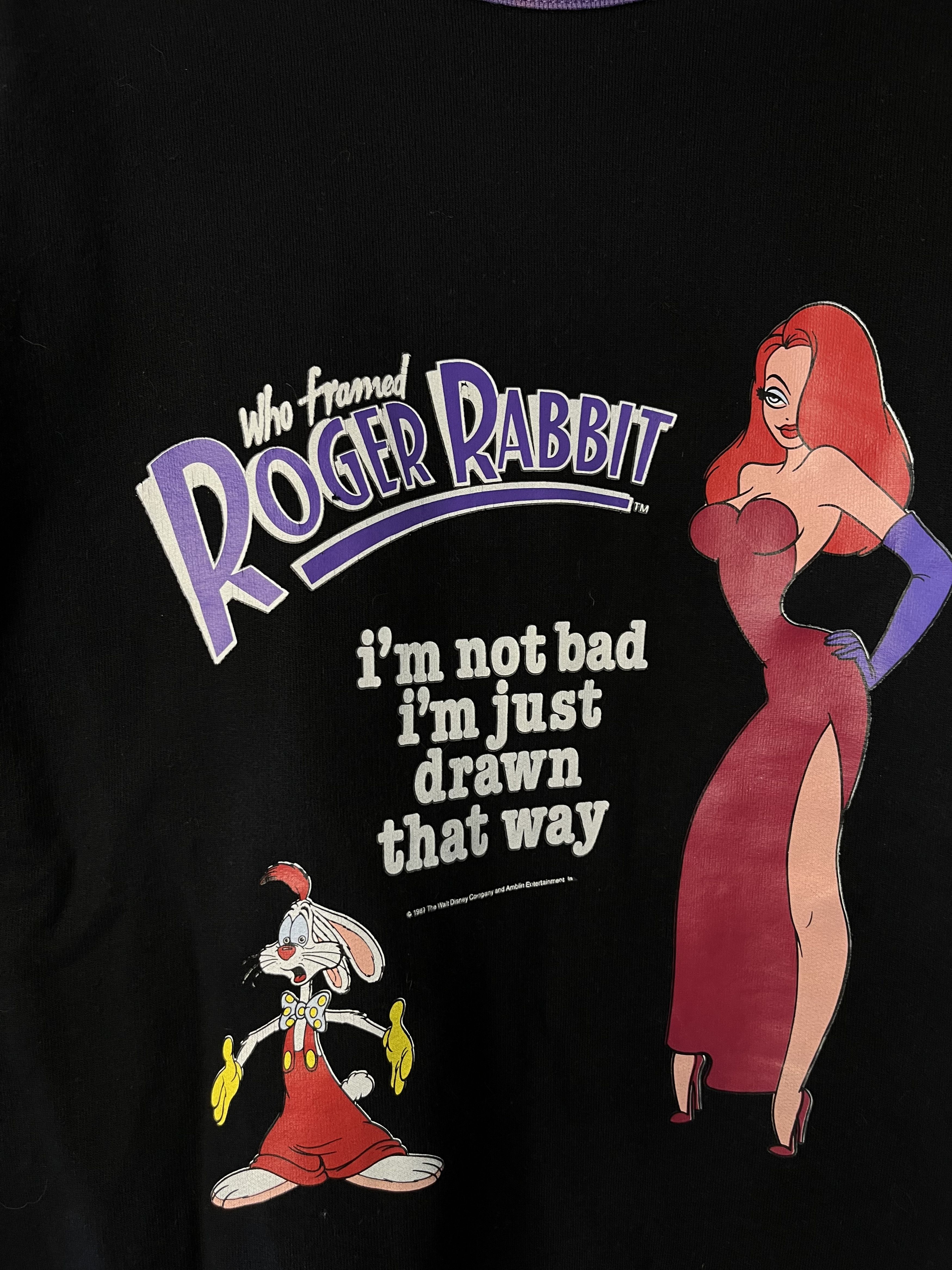 Disney × Vintage 1987 "Who Framed Roger Rabbit" Rare Promo Sweatshirt Size US M / EU 48-50 / 2 - 3 Thumbnail