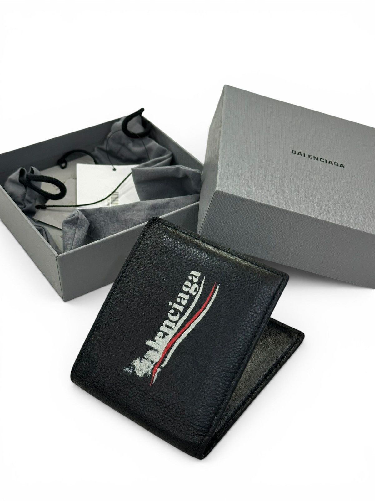 Balenciaga Men's Cash Square Leather Bifold Wallet Size ONE SIZE - 1 Thumbnail