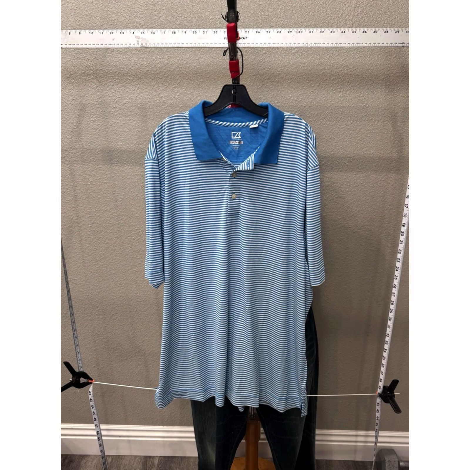 Cutter & Buck Cutter & Buck Polo Shirt 3XL Black Multicolor Blue White Stripe Shirt Men XXXL Size US XXL / EU 58 / 5 - 2 Thumbnail