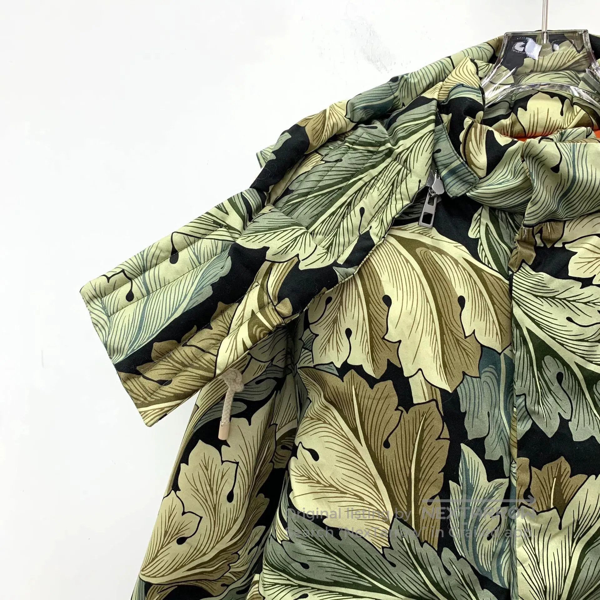 Loewe Loewe Green Floral Hooded Puffer Jacket. Size US L / EU 52-54 / 3 - 3 Thumbnail
