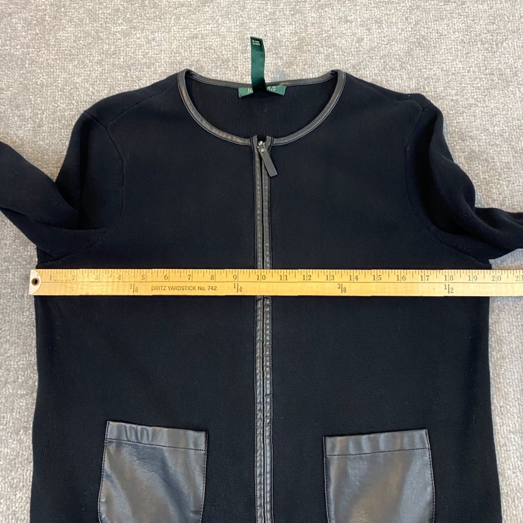 Ralph Lauren Lauren Ralph Lauren Top Women Medium Black Viscose Blend Full Zip Sweater Jacket Size M / US 6-8 / IT 42-44 - 4 Thumbnail