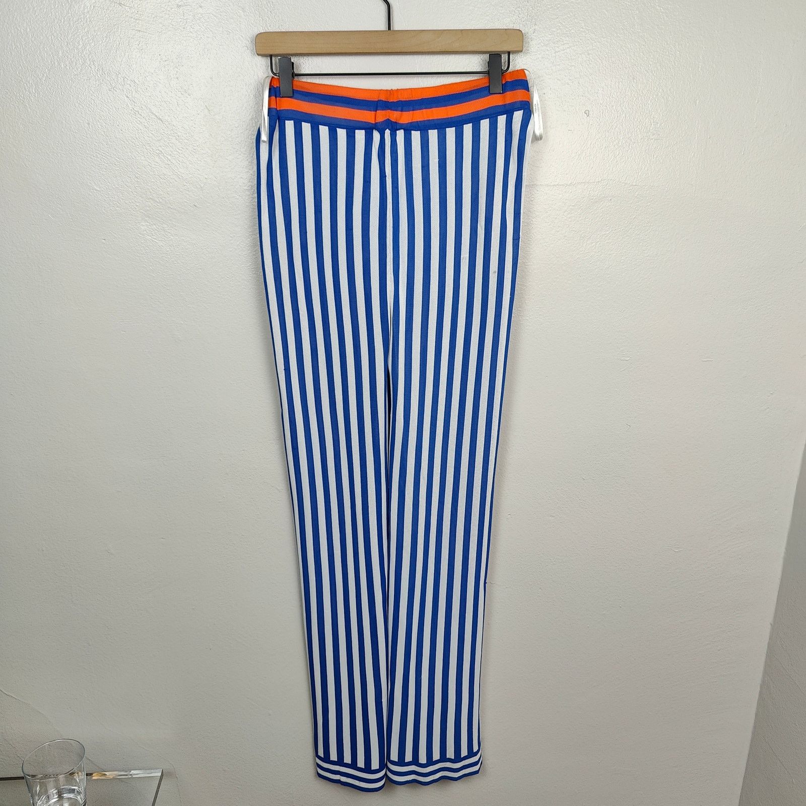 Other Knitss Ivy Striped Pants Womens Small Blue White Tie Belt Size 27" / US 4 / IT 40 - 7 Thumbnail