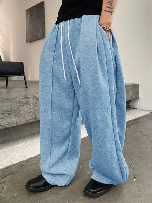 Japanese Brand × Vintage Grey loose fit sweatpants baggy Size US 34 / EU 50 - 2 Thumbnail