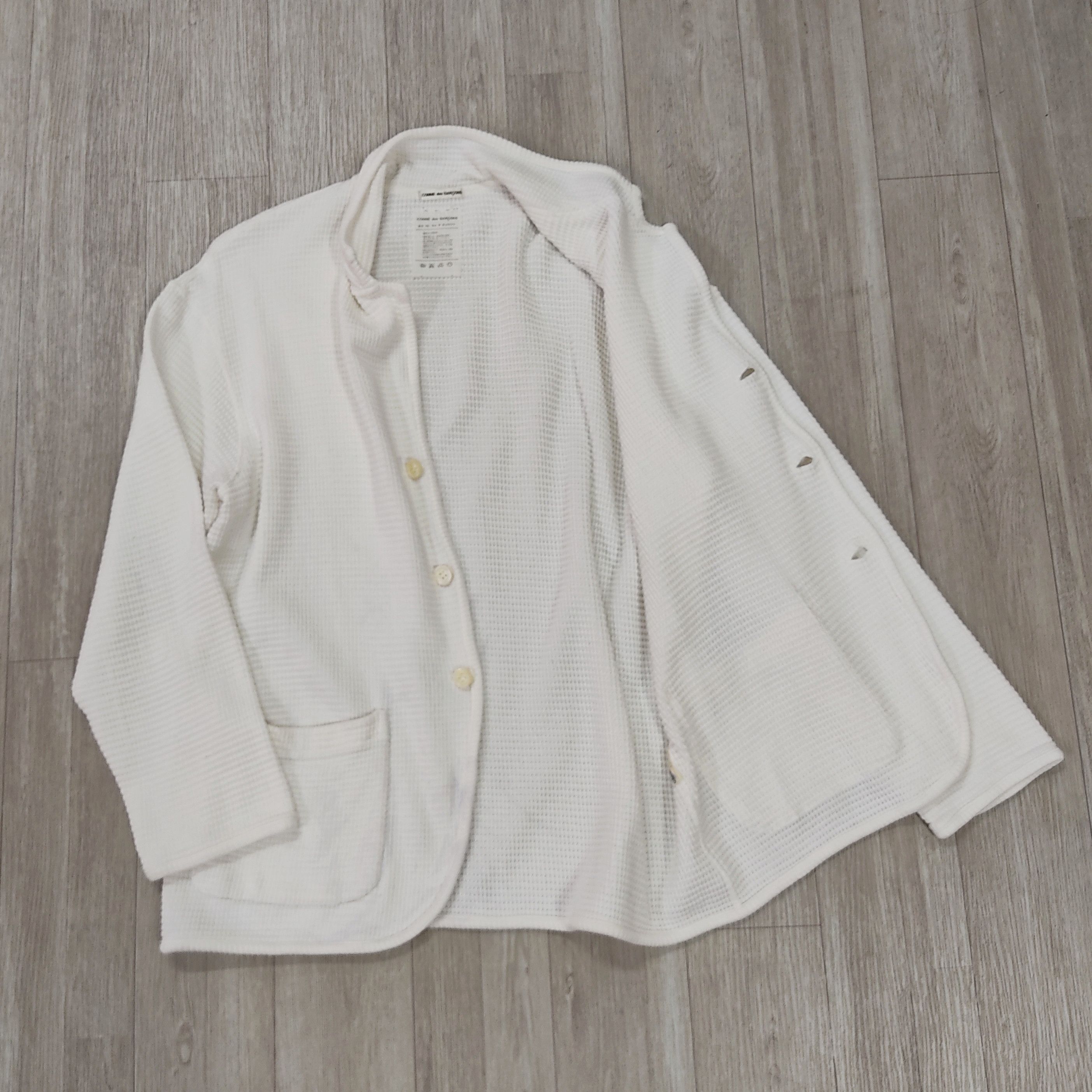 Comme des Garcons CDG Waffle Knit Button Up Cardigan Jacket Size US L / EU 52-54 / 3 - 6 Thumbnail