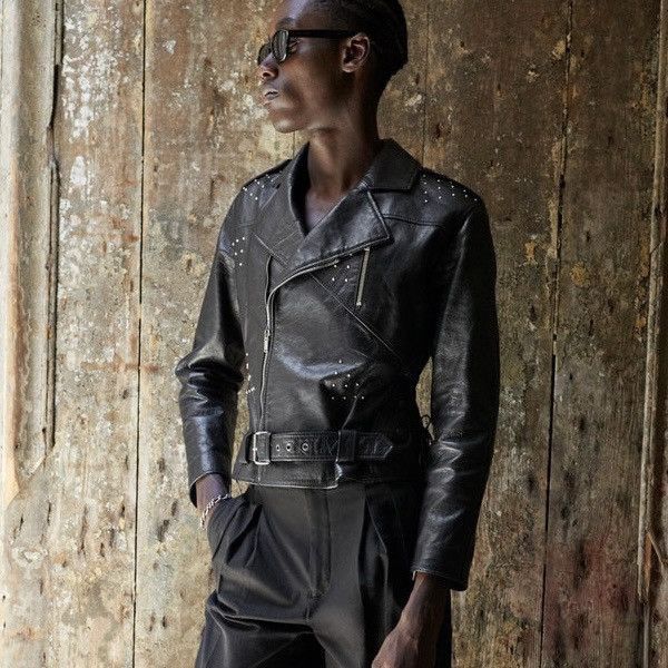 Saint Laurent Paris Saint Laurent Aged Leather Motorcycle Jacket Size US M / EU 48-50 / 2 - 7 Thumbnail