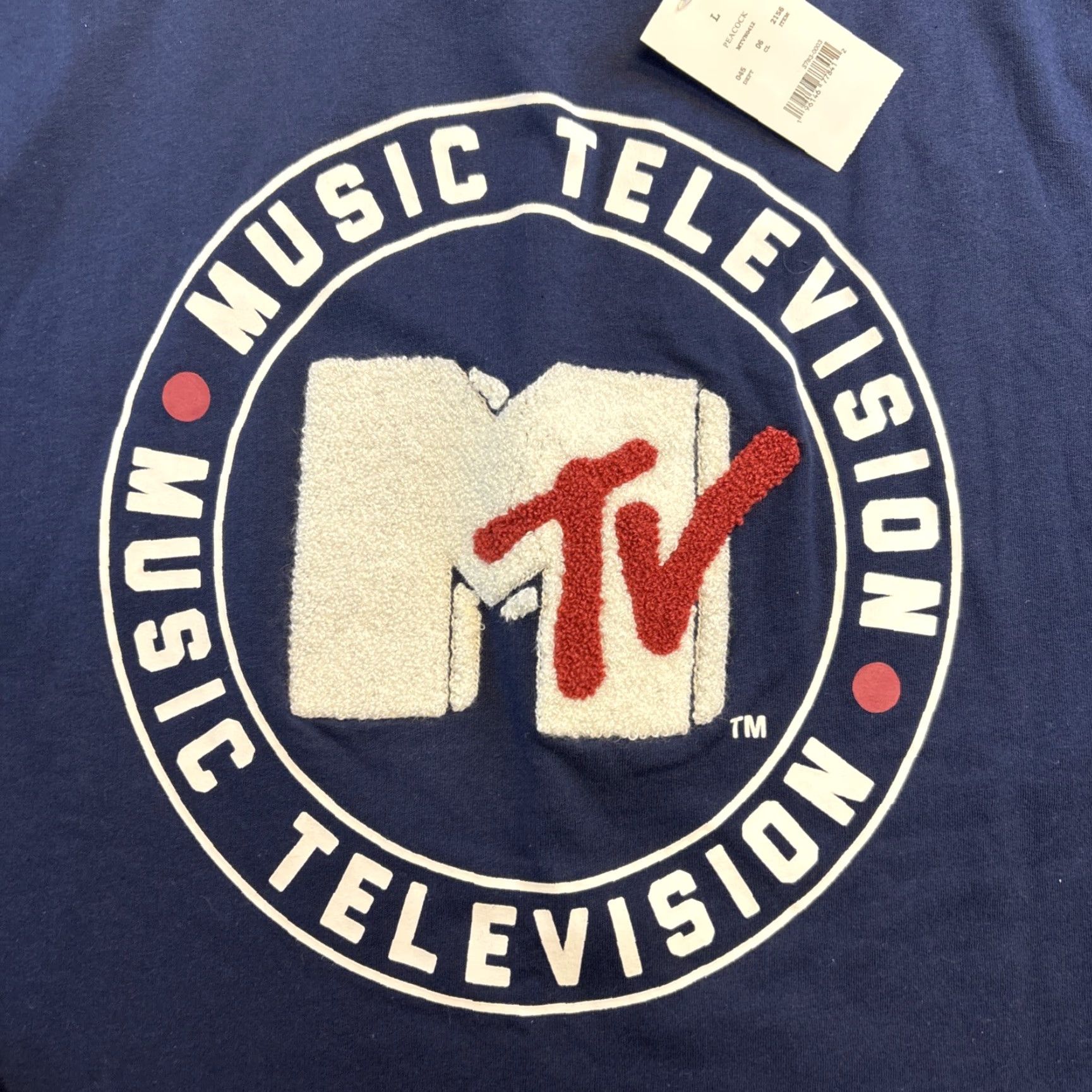 Vintage VINTAGE MTV Music Television Women’s Long Sleeve Blue Sweatshirt L Fabric Logo NWT Size L / US 10 / IT 46 - 2 Thumbnail