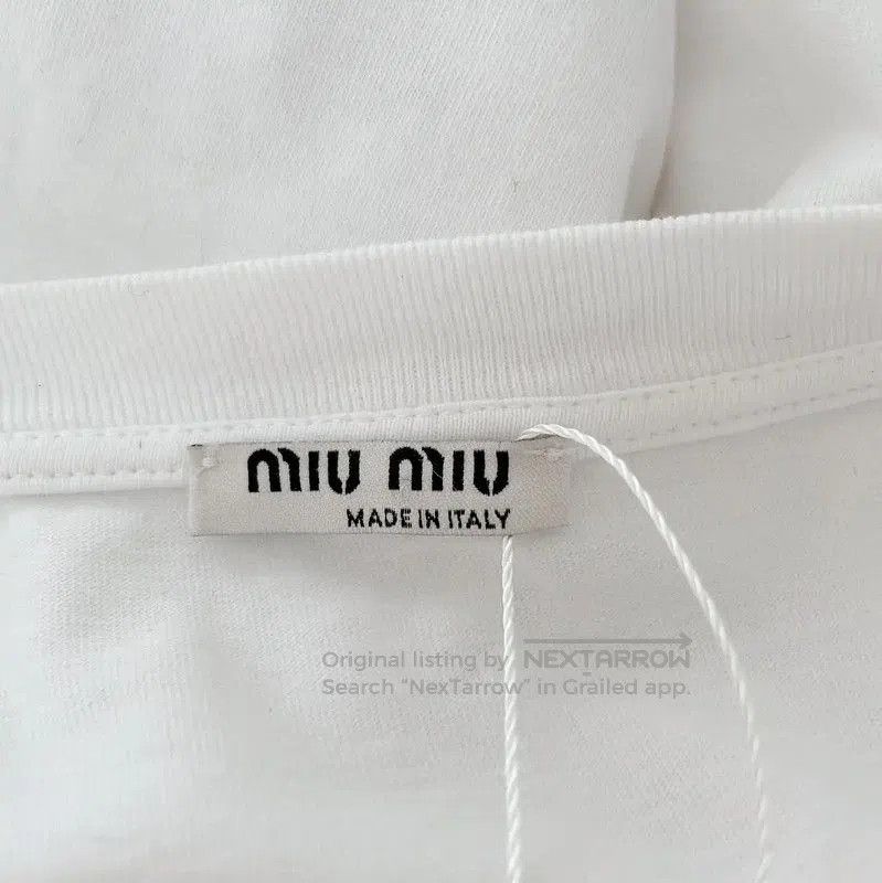 Miu Miu Miu Miu Summer White Crop Long Sleeve T-Shirt . Size S / US 4 / IT 40 - 6 Thumbnail
