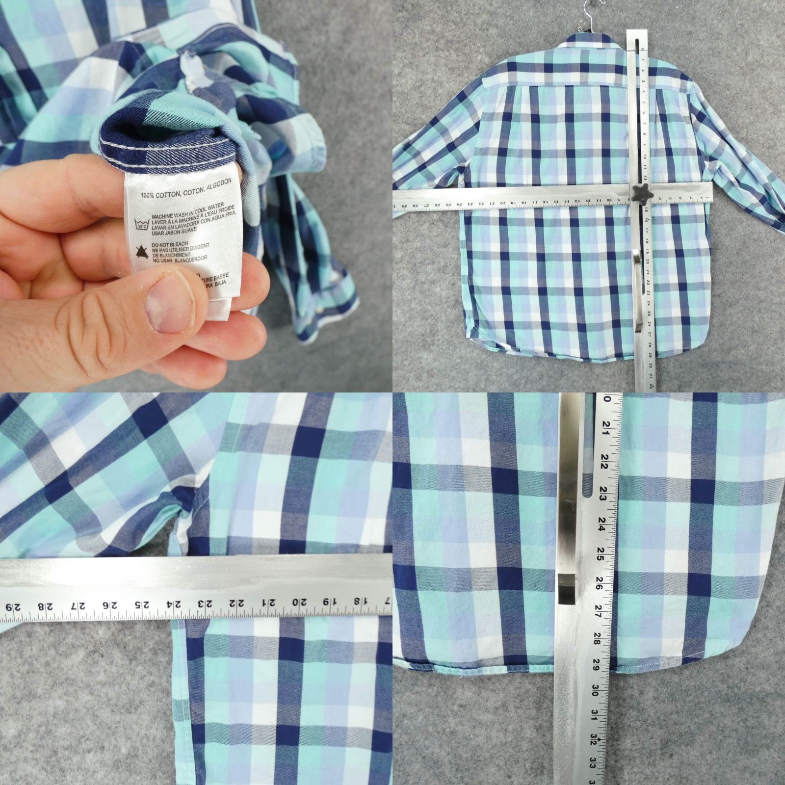 Vintage Charleston Threads Shirt Mens Extra Large Long Sleeve Button Up Blue Plaid Size US XL / EU 56 / 4 - 8 Thumbnail