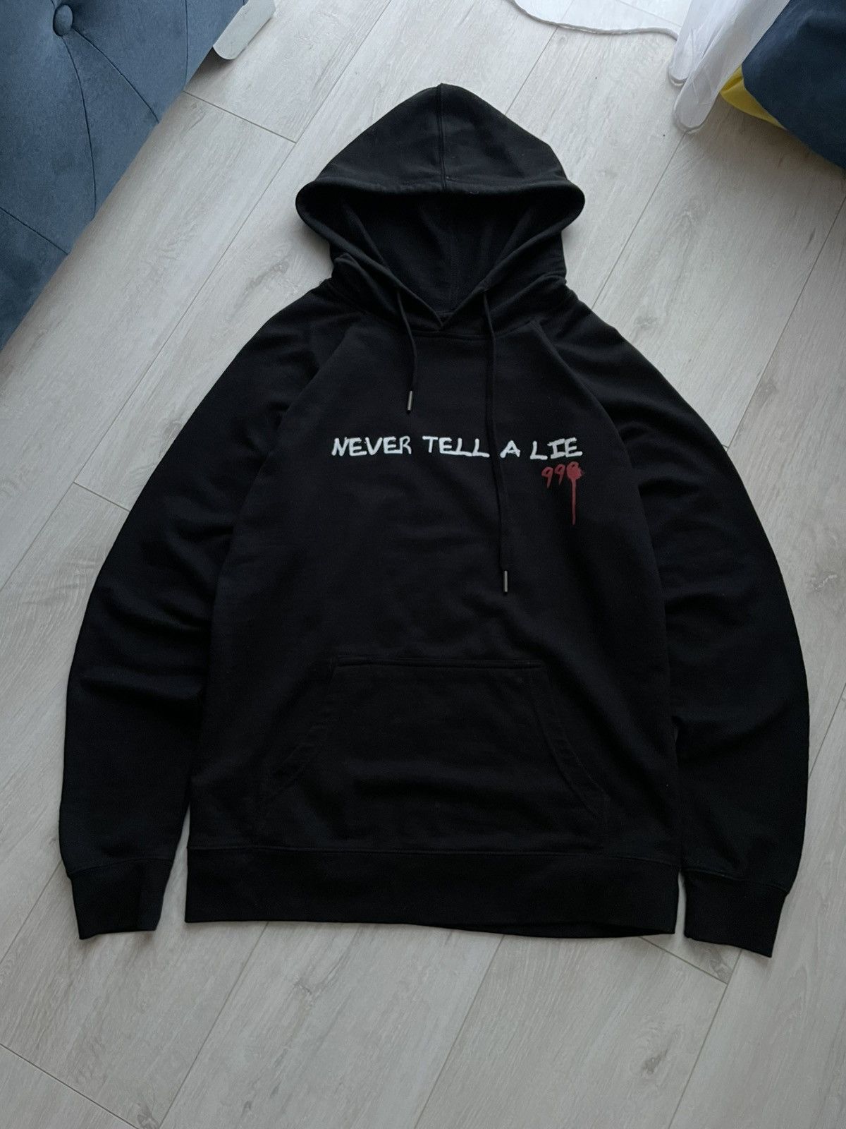 Juice Wrld 999 “Never Tell A Lie” Black Hoodie Rap RARE