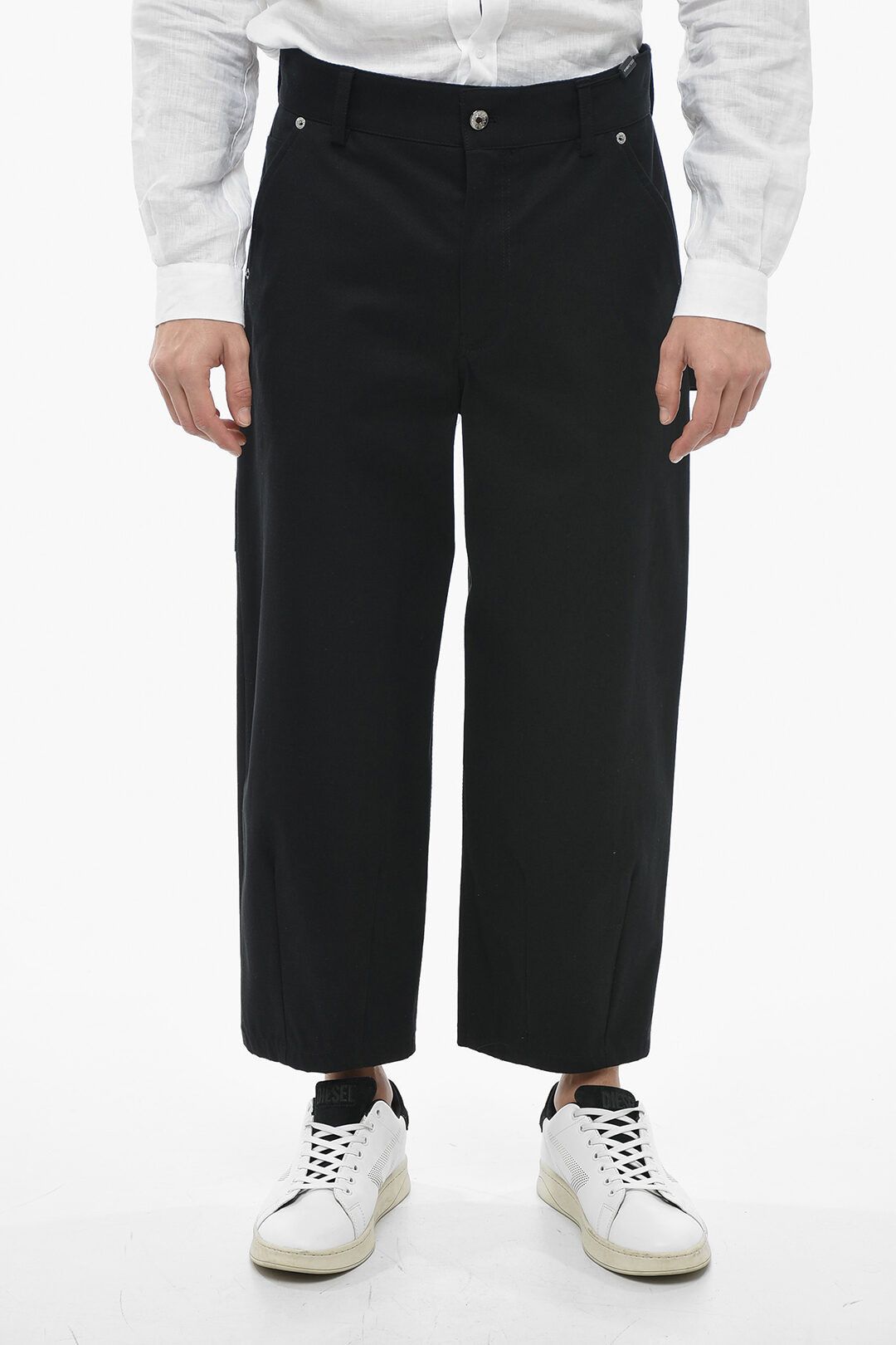 image of Dolce Gabbana Og1Mm0424 Stretch Cotton Gaucho Pant In Black, Men's (Size 38)