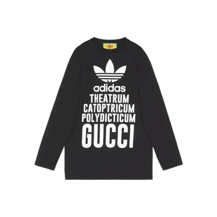 Gucci Gucci x Adidas Black Long Sleeve Tee Size XXS / US 00 / IT 34 - 1 Thumbnail