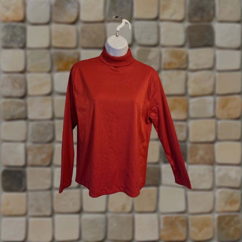 Vintage VINTAGE Montgomery Ward Red Turtleneck Long Sleeve Shirt Top Womens L 70s Size L / US 10 / IT 46 - 1 Thumbnail