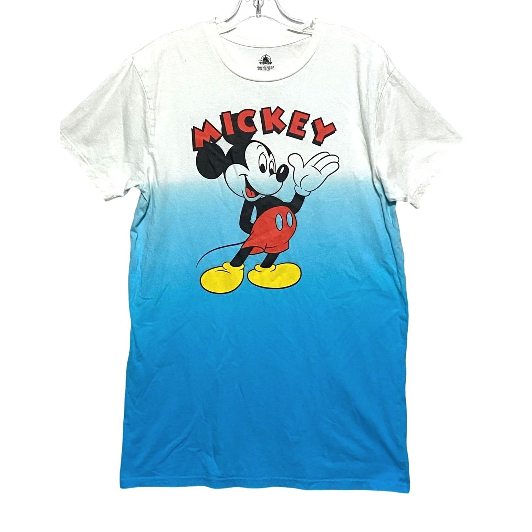 Disney VINTAGE Disney Shirt Mens S Blue Mickey Mouse Spell Out White Ombre Tie Dye Retro Size US S / EU 44-46 / 1 - 2 Thumbnail