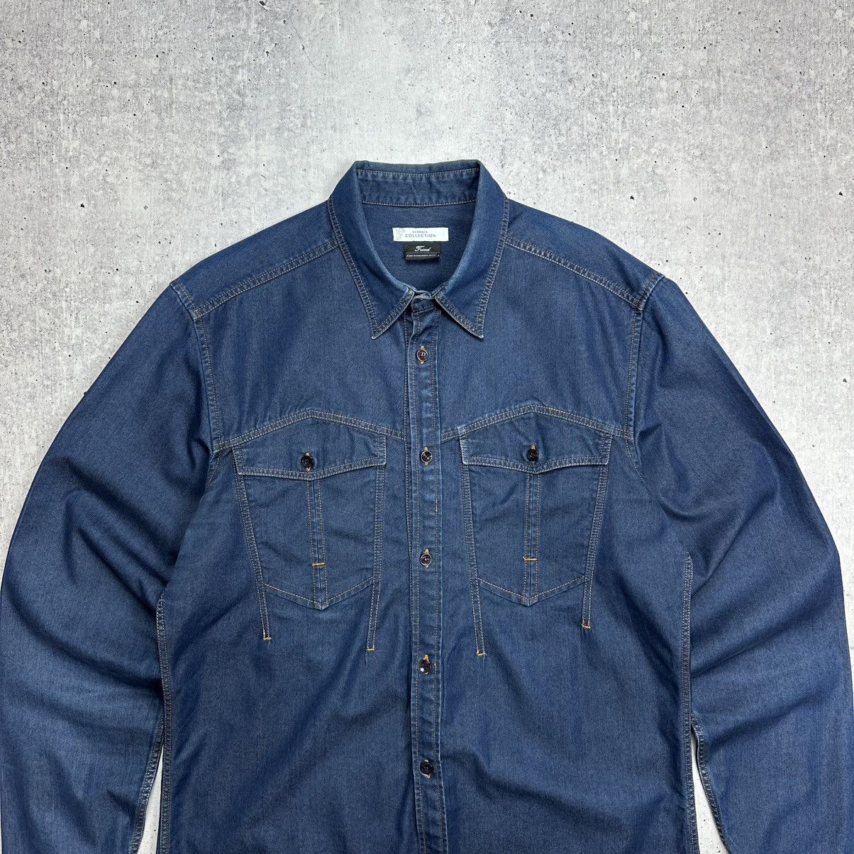Versace × Versace Jeans Couture Versace Collection Trend Denim Shirt Size XL Size US XL / EU 56 / 4 - 2 Thumbnail