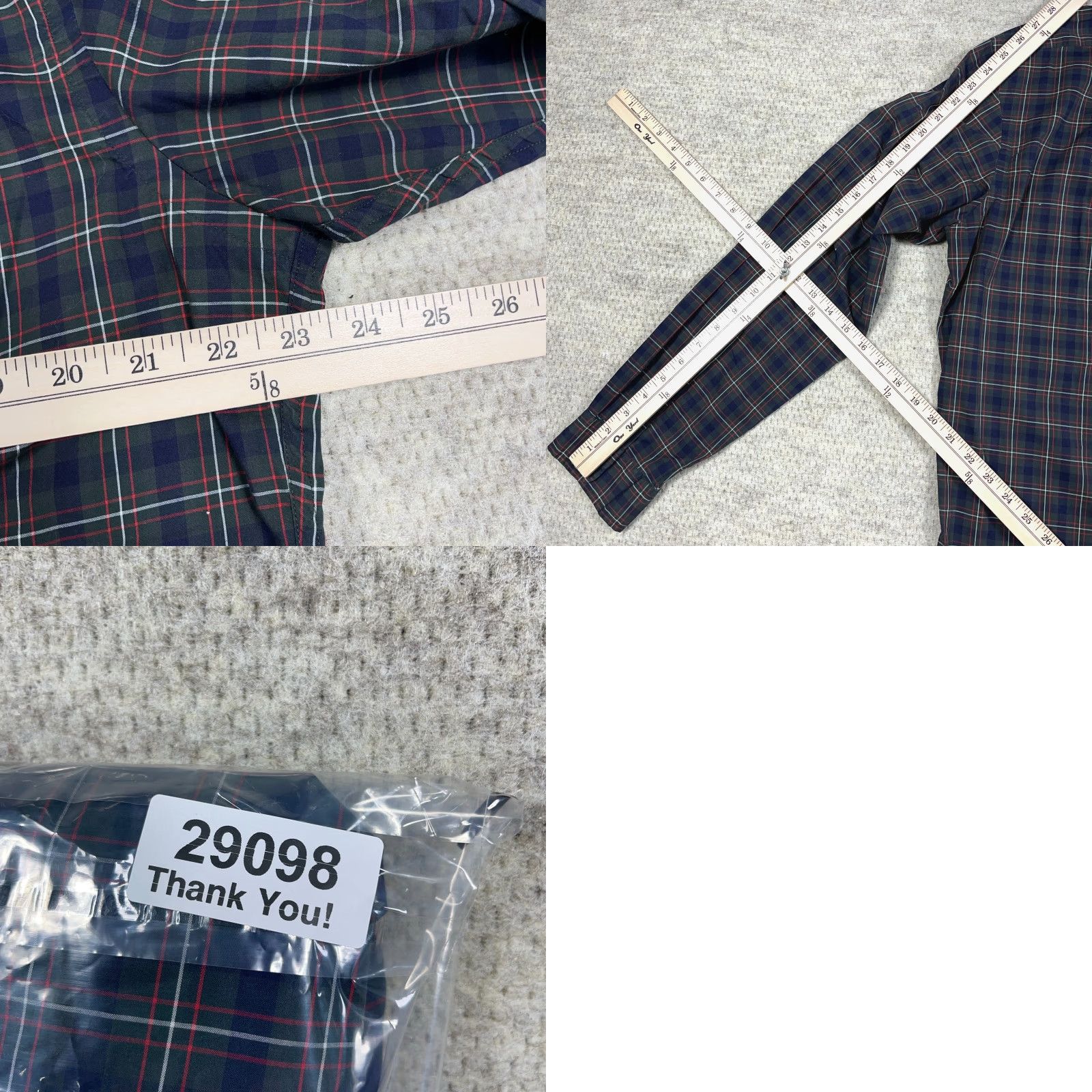 Ralph Lauren Ralph Lauren Shirt Men XL Blue Green Plaid Button Up Dress Poplin Flap Pocket Size 46R - 8 Thumbnail