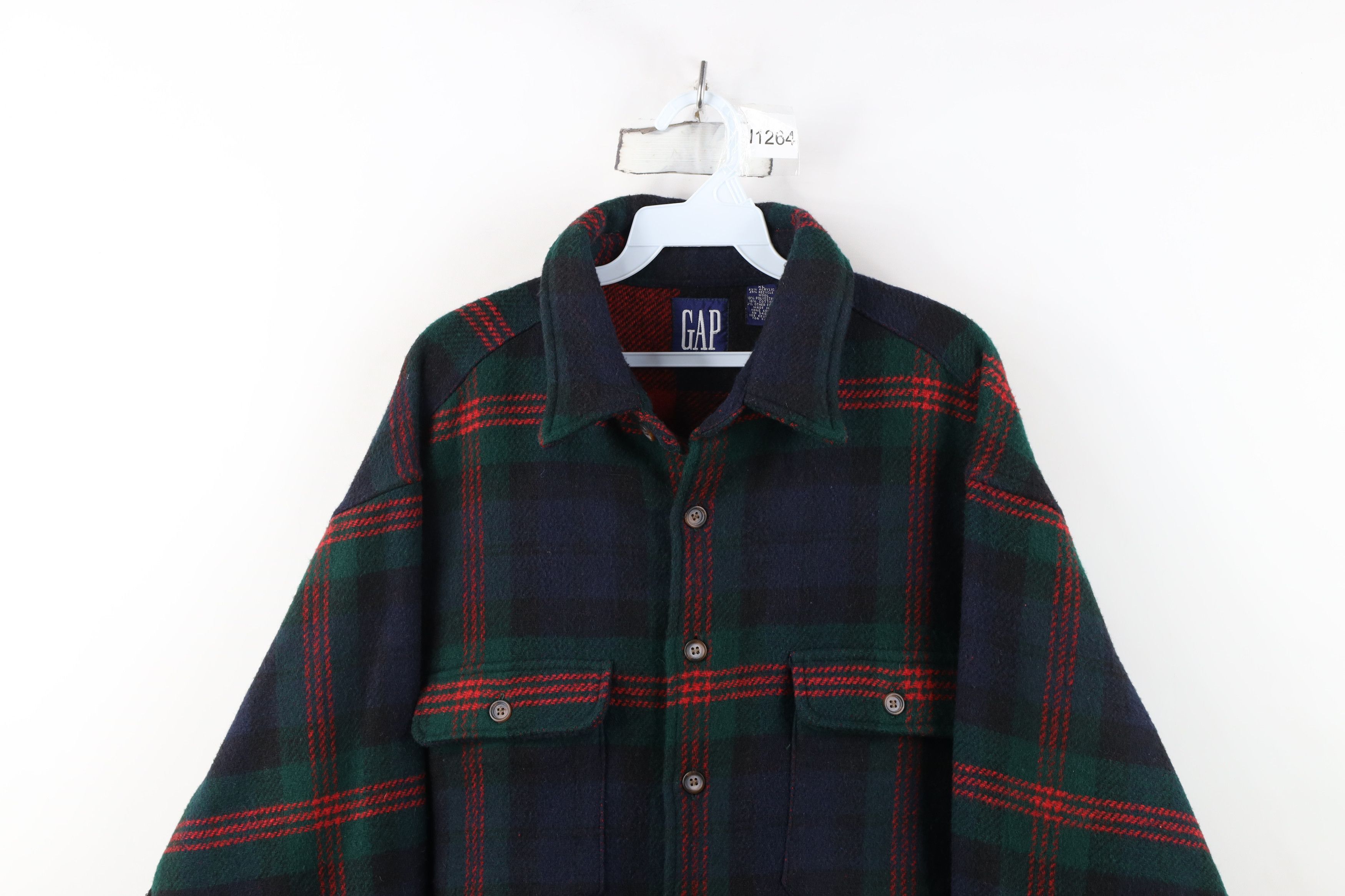 Gap Vintage 90s Gap Flannel Button Shirt Jacket Jac Shirt Plaid Size US XL / EU 56 / 4 - 2 Thumbnail