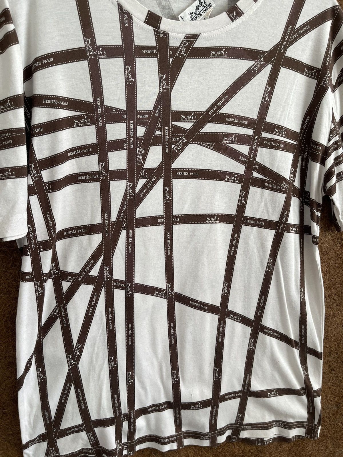 Hermes Hermes Ribbon Print T Shirt Size US M / EU 48-50 / 2 - 4 Thumbnail