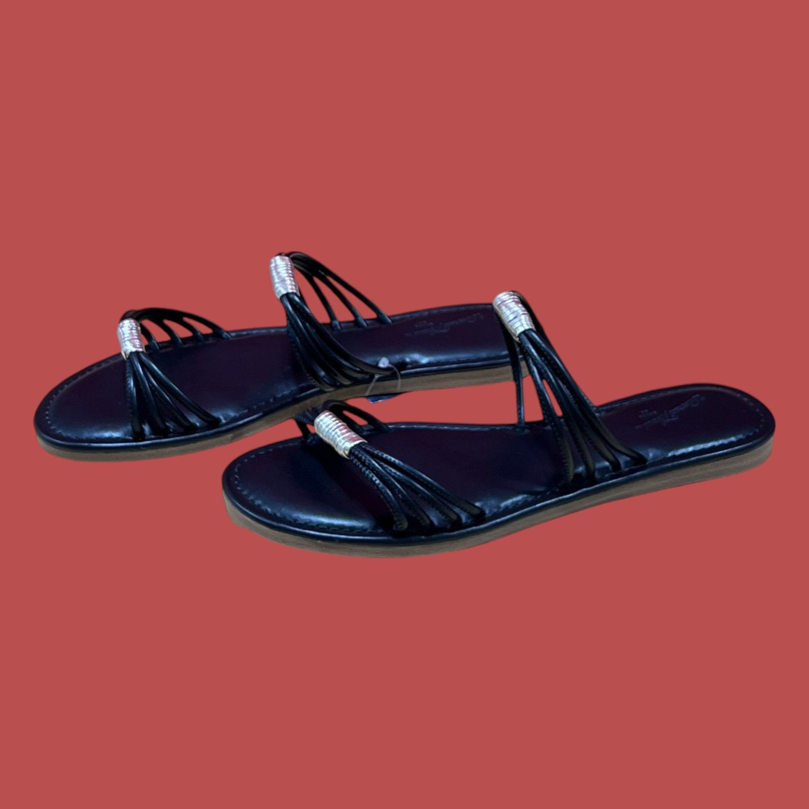 Other Universal Thread - Women's Aura Two Band Slide Sandals - Bla Size US 7.5 / IT 37.5 - 3 Thumbnail