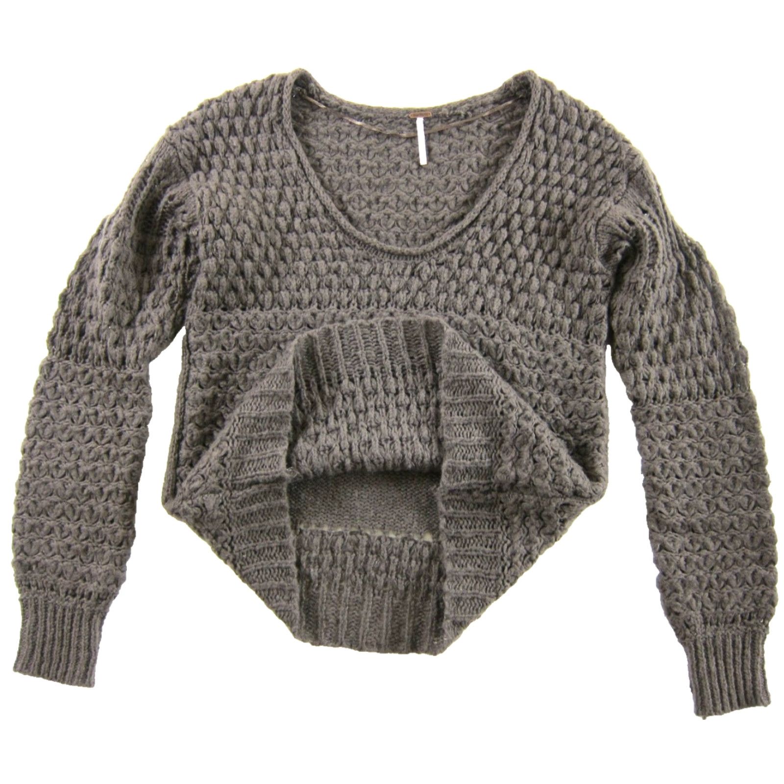 Free People Free People Brown Crochet knit Scoop Neck Pullover Oversize Sweater Women XS Size XS / US 0-2 / IT 36-38 - 4 Thumbnail