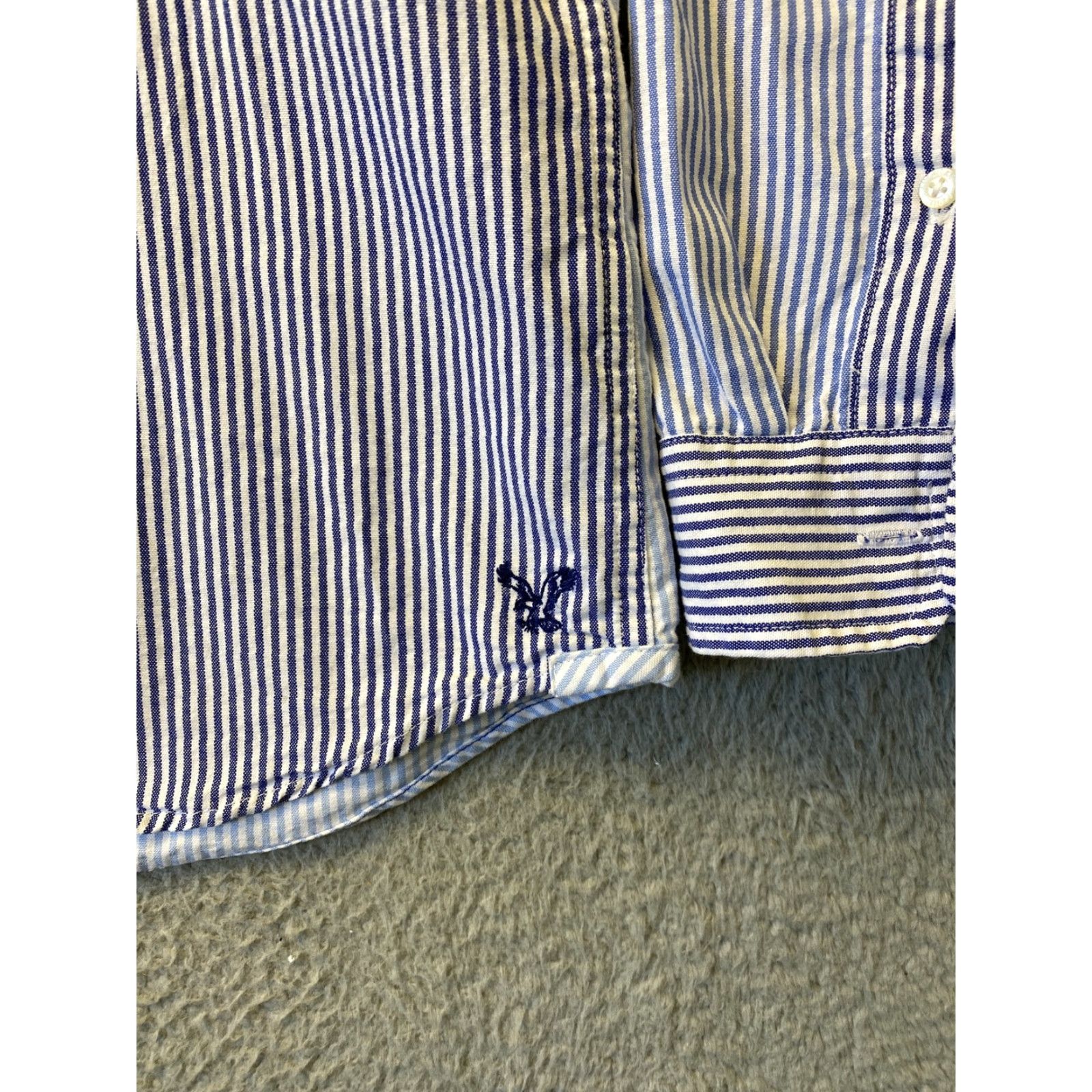 American Eagle Outfitters American Eagle Outfitters Button Down Shirt Mens XL Blue Striped Fit Long Sleeve Size US XL / EU 56 / 4 - 2 Thumbnail