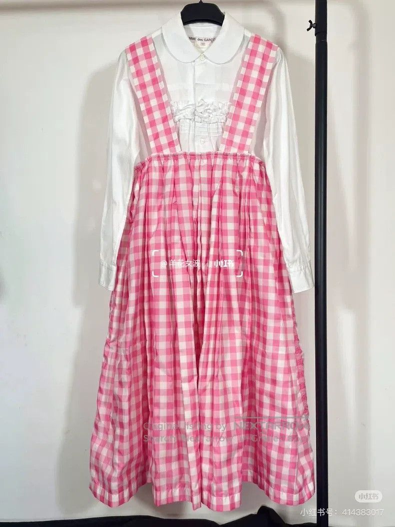 Comme des Garcons Comme Des Garcons Pink Plaid Strapless Dress Size S / US 4 / IT 40 - 2 Thumbnail