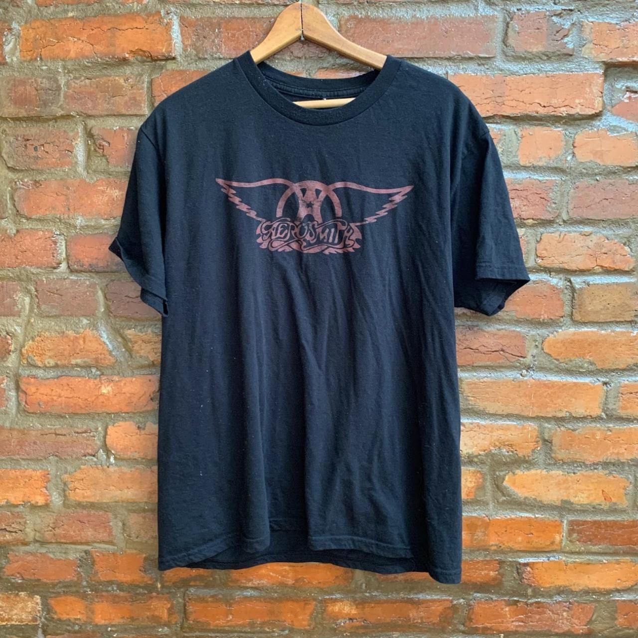 Vintage Aerosmith Tour Black Graphic Tee with Flying Peace Sign Size US L / EU 52-54 / 3 - 1 Thumbnail