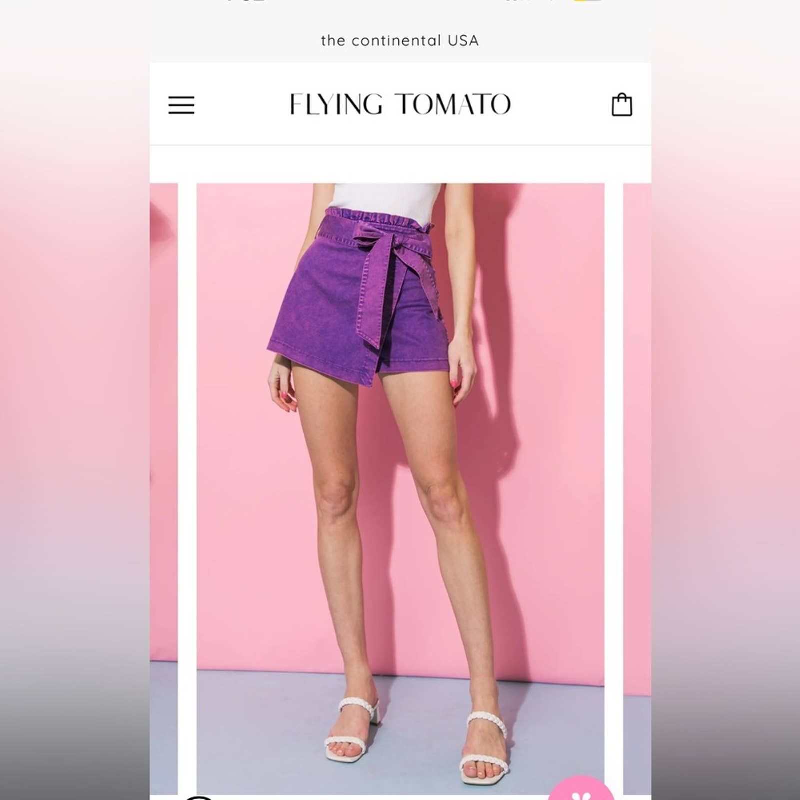 Non No Flying Tomato Purple Acid Washed denim skort | Grailed