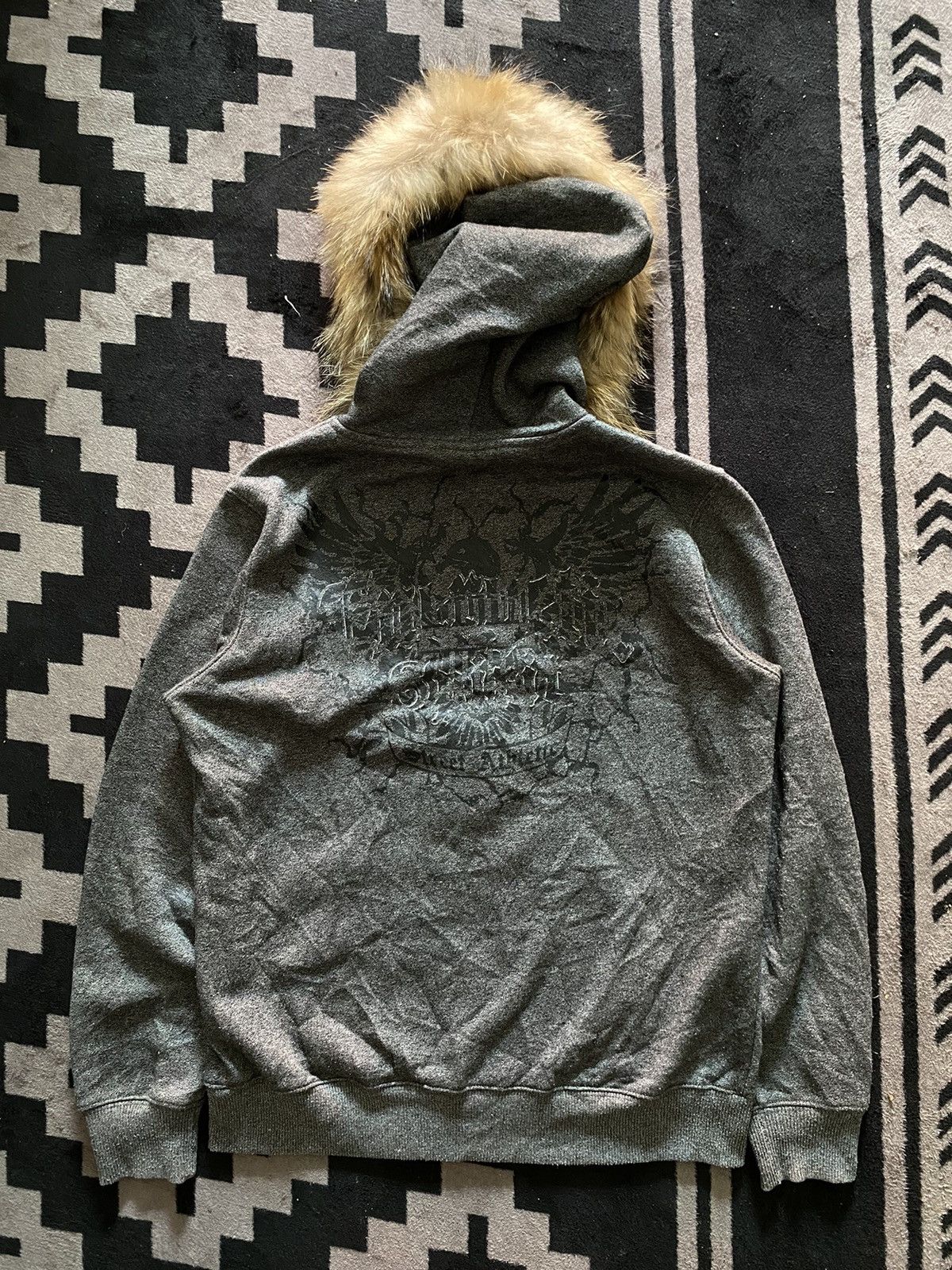 If Six Was Nine × Japanese Brand × Le Grande Bleu (L.G.B.) Vintage jcb spirit faux fur hoodie Size US S / EU 44-46 / 1 - 2 Thumbnail