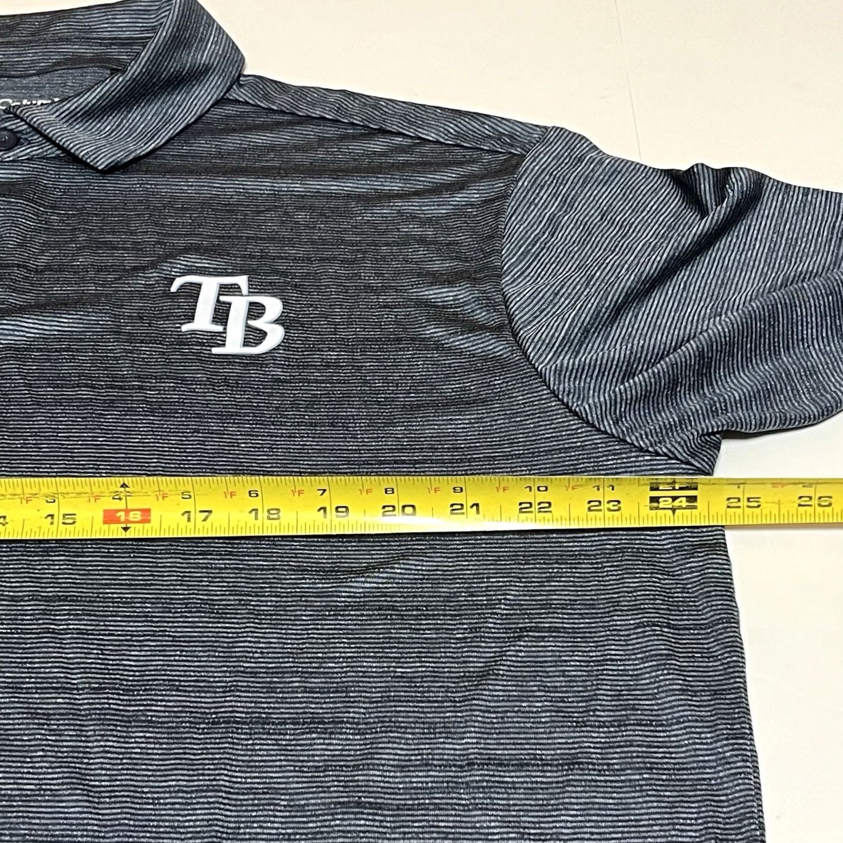 Vintage Columbia Polo Shirt Men XL Golf Omni-wick Striped Blue Tampa Bay Rays MLB Logo Size US XL / EU 56 / 4 - 6 Thumbnail