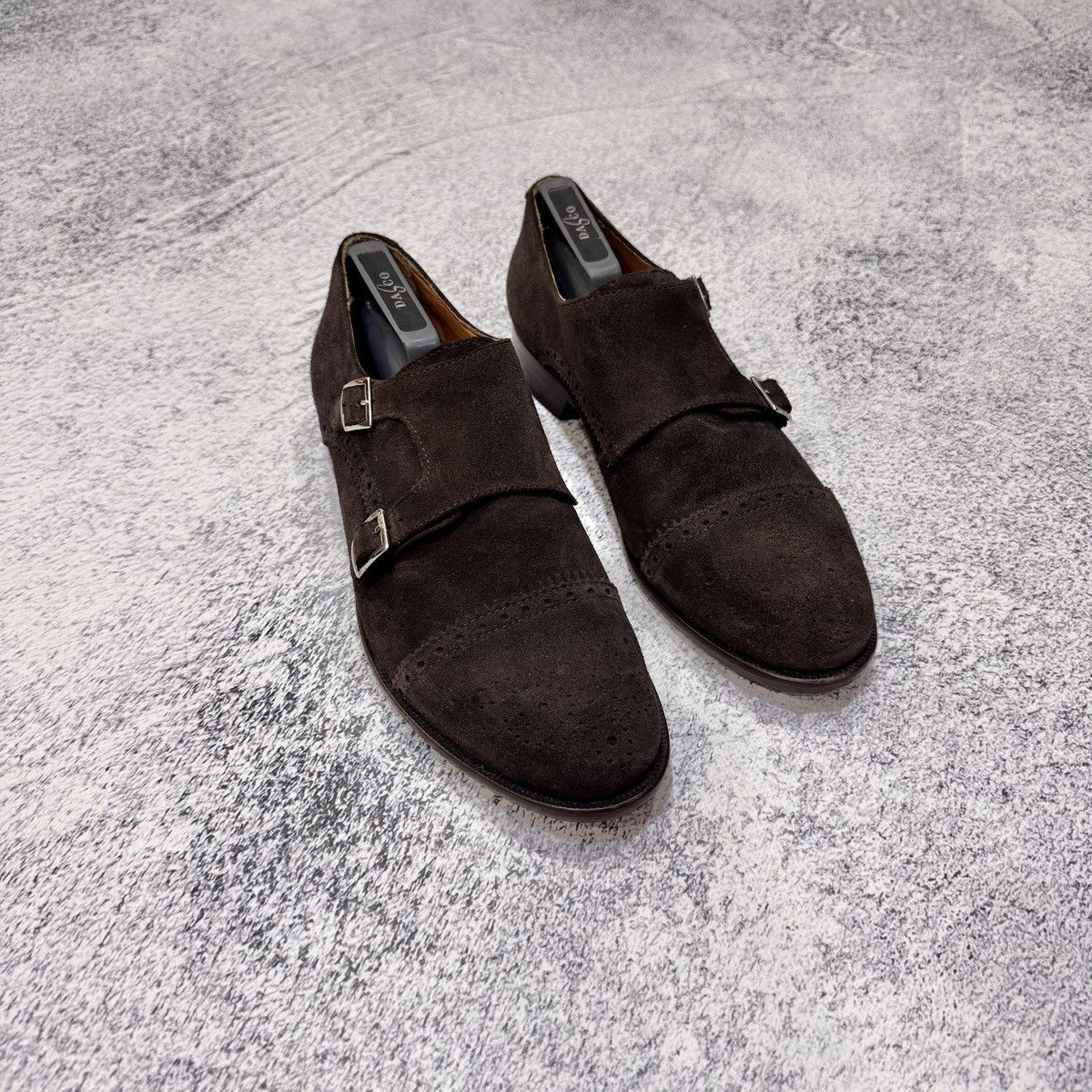 Baldessarini Baldessarini Welted Double Monk Straps Brown Suede UK10 Size US 11 / EU 44 - 2 Thumbnail
