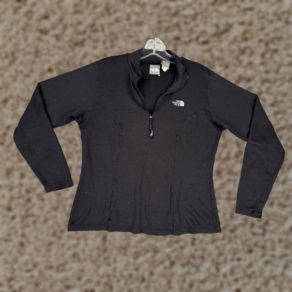 The North Face The North Face Sweatshirt Women M Black 1/4 Zip Long Sleeve Polyester READ Size M / US 6-8 / IT 42-44 - 1 Thumbnail