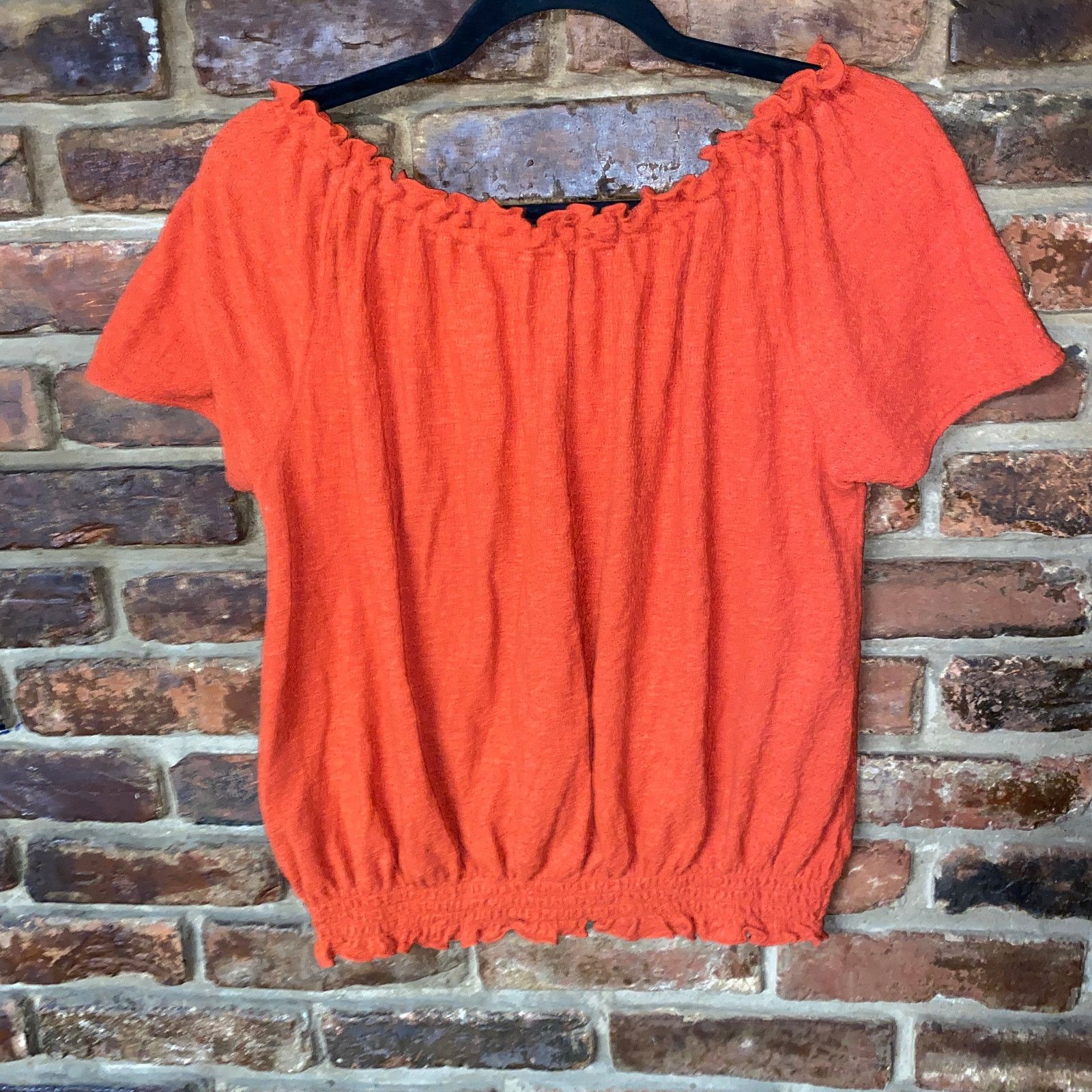 Madewell Madewell Texture & Thread Red Smocked Drawstring Top Small Size S / US 4 / IT 40 - 7 Thumbnail