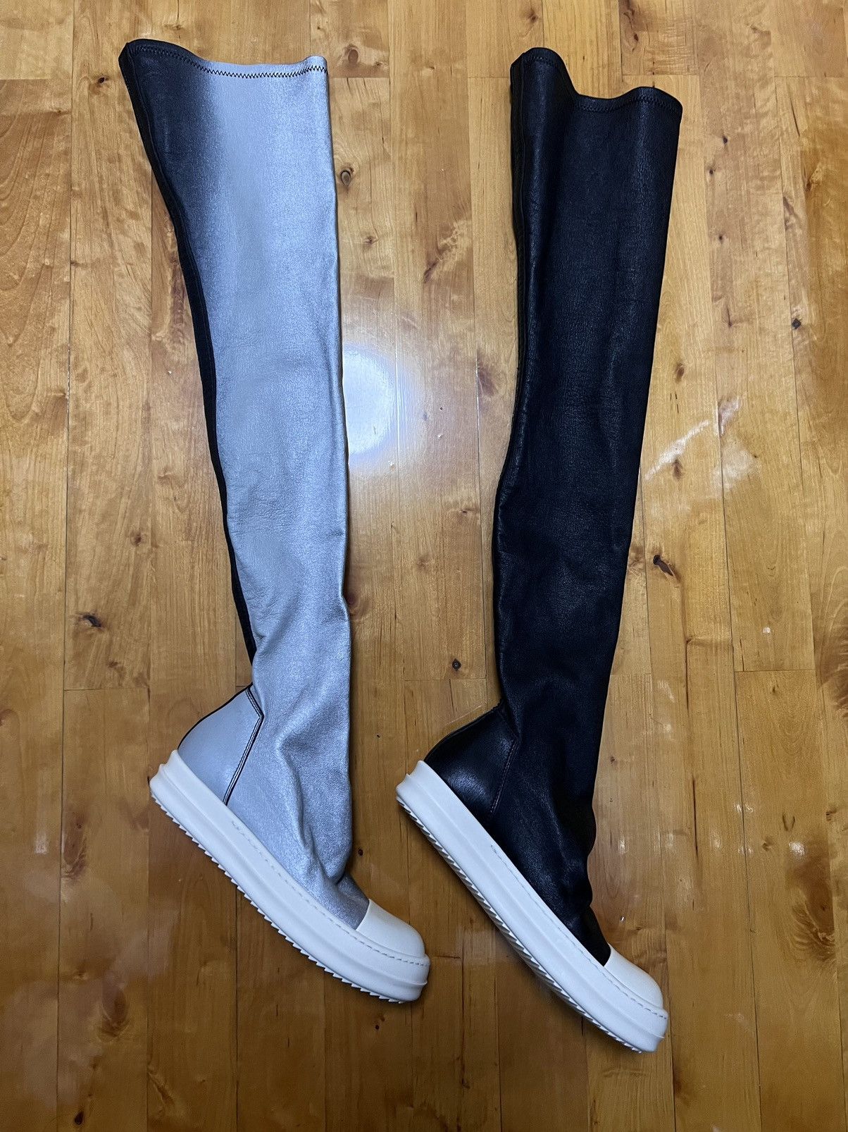 Rick Owens Rick owens mainline leather gradient thigh high stocking Size US 5 / IT 35 - 3 Thumbnail