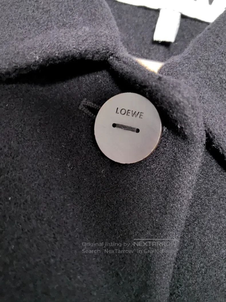 Loewe Loewe Black woolen overcoat with logo on the cuff Size XS / US 0-2 / IT 36-38 - 8 Thumbnail