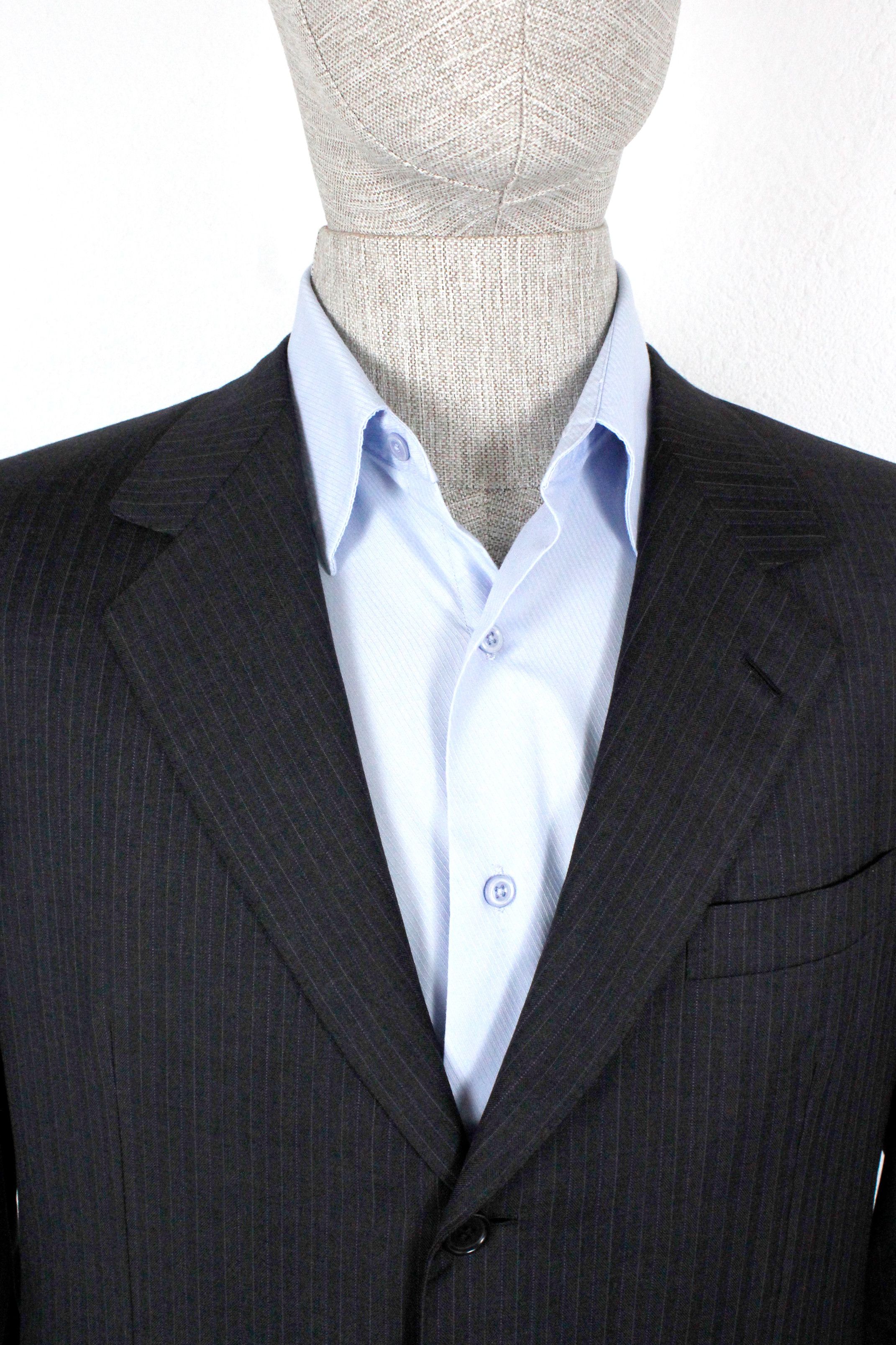Brioni Brioni Parigi Black Striped Wool 150s Blazer Jacket Size US L / EU 52-54 / 3 - 2 Thumbnail