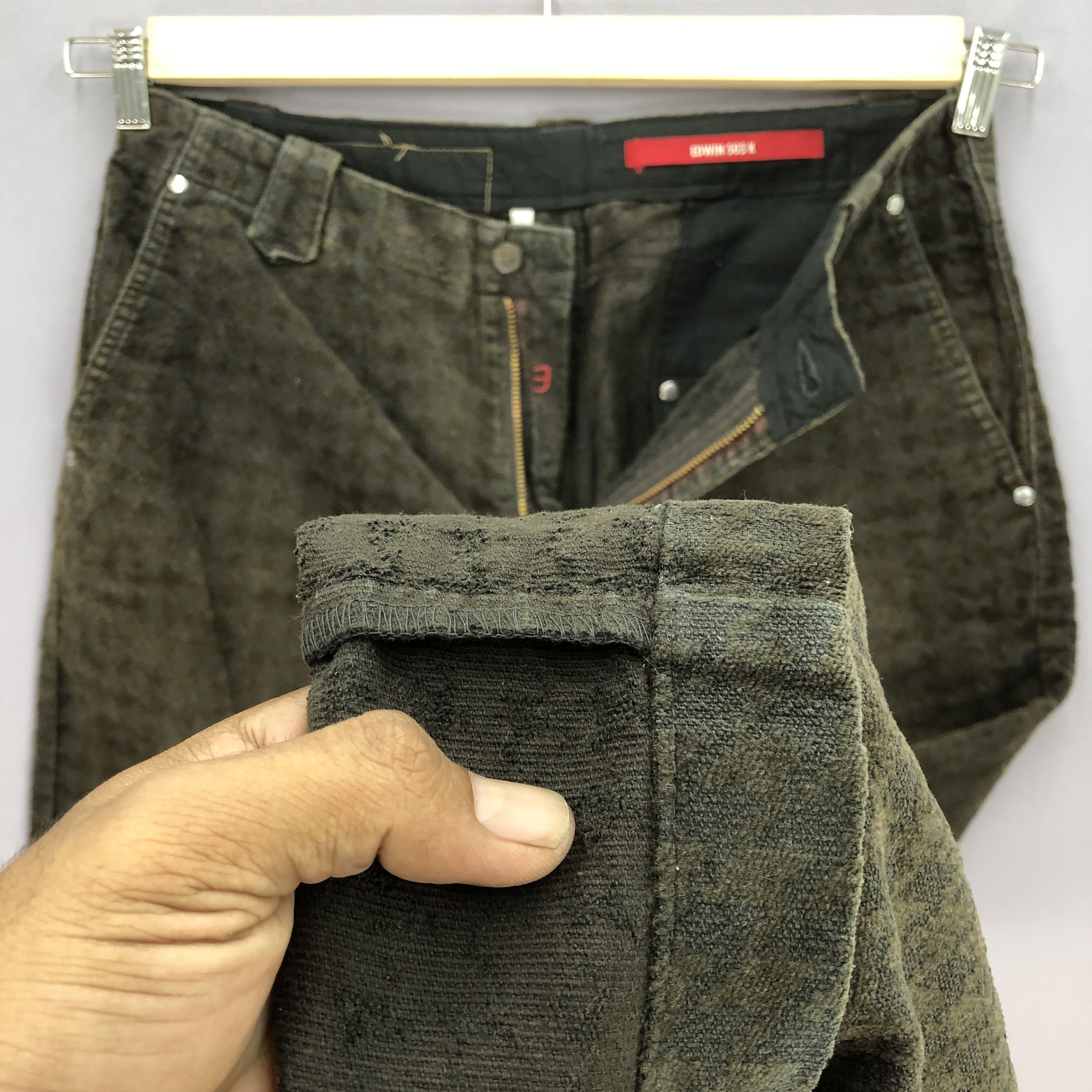 Edwin Vintage Edwin 503 Corduroy Rusty Jeans Houndstooth Denim Size US 32 / EU 48 - 10 Thumbnail