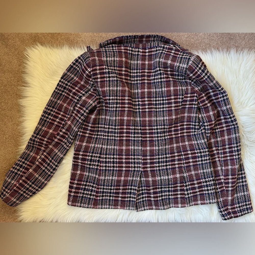 Central Park West Central Park West Coco Plaid Blazer in Red Plaid Removable Size M / US 6-8 / IT 42-44 - 3 Thumbnail