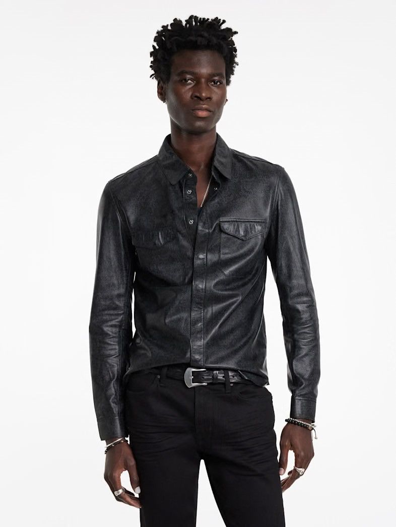 John Varvatos Travis leather shirt jacket EU 52 USA 42 Size US L / EU 52-54 / 3 - 1 Thumbnail