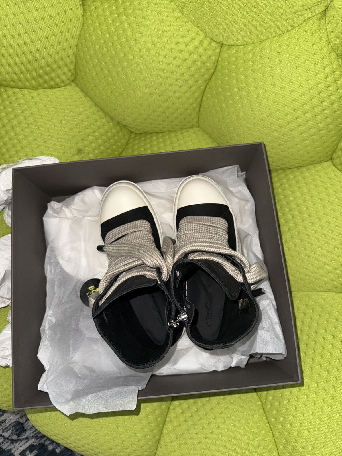 Rick Owens Rick Owen’s jumbo grained leather jumbo lace sneakers Size US 10 / EU 43 - 10 Thumbnail
