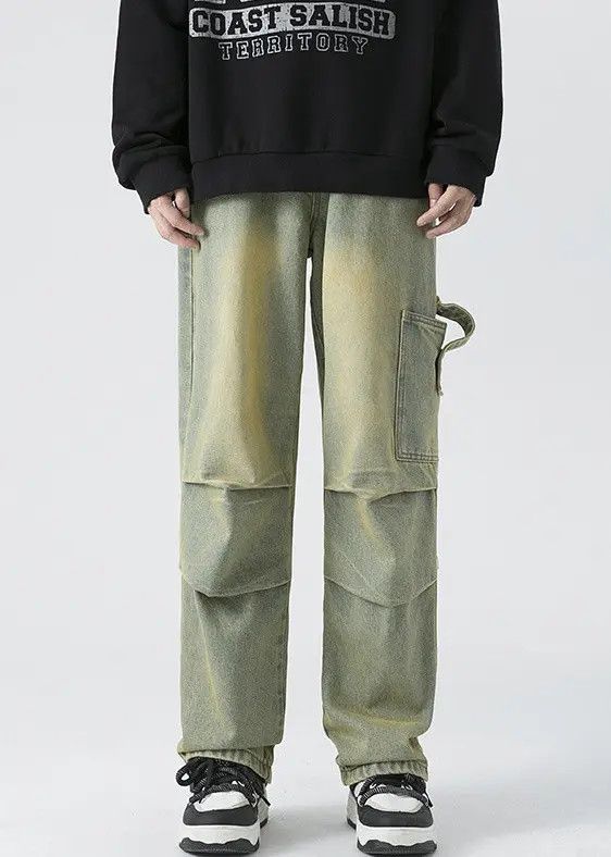 Japanese Brand Washed vintage distressed workwear straight-leg casual jeans Size US 32 / EU 48 - 5 Thumbnail