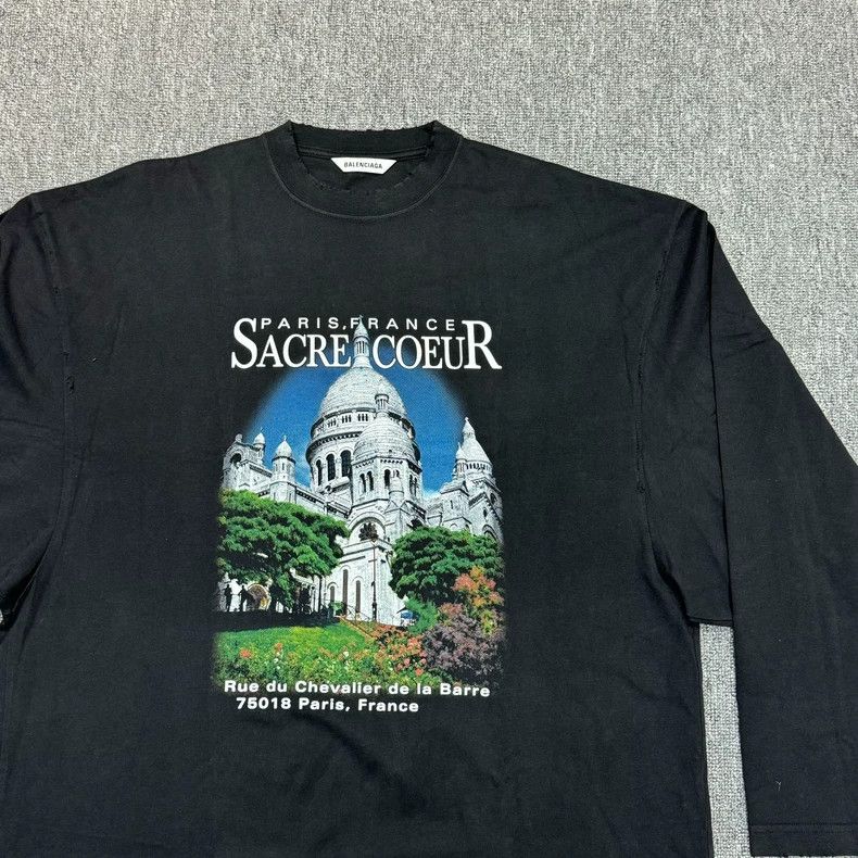 Balenciaga Balenciaga Castle print black long-sleeved T-shirt with ol Size US M / EU 48-50 / 2 - 3 Thumbnail