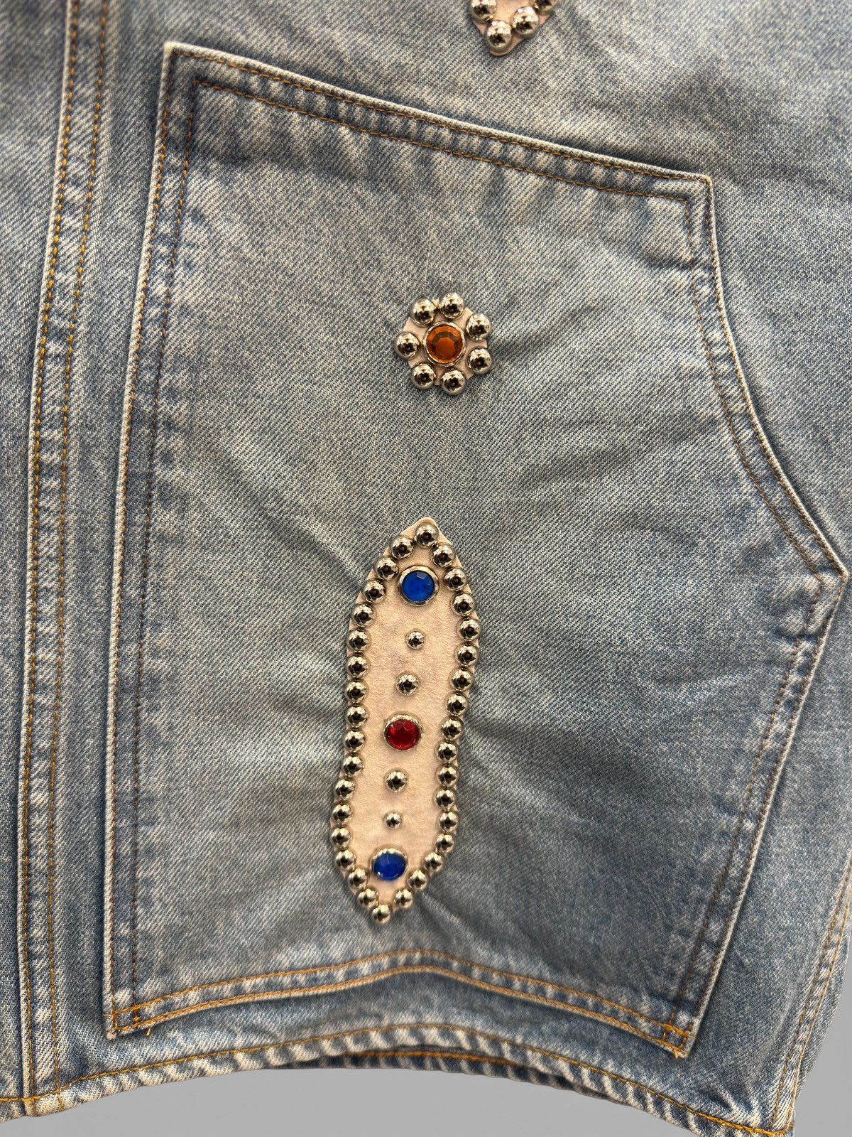 Kapital Kountry Kapital Kountry Studded Jean Shorts Size US 32 / EU 48 - 4 Thumbnail