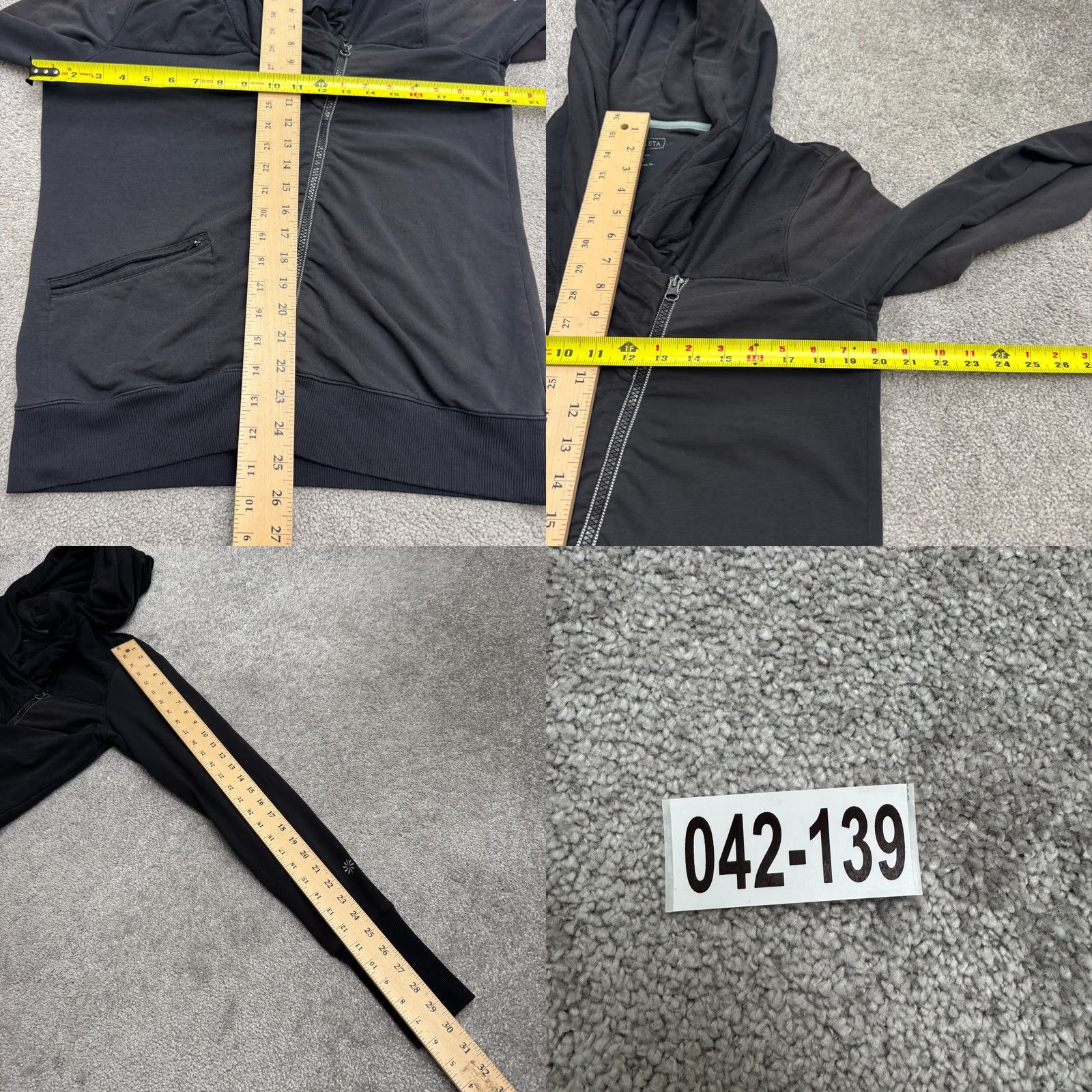 Athleta Athleta Jacket Womens Medium Black Full Zip Hooded Pockets Casual Outdoor All Seasons Regular Fit Size M / US 6-8 / IT 42-44 - 9 Thumbnail