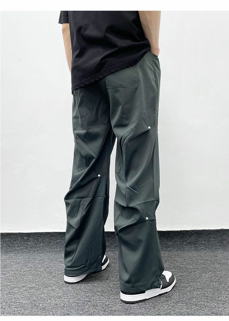 punk utility baggy pleated pants